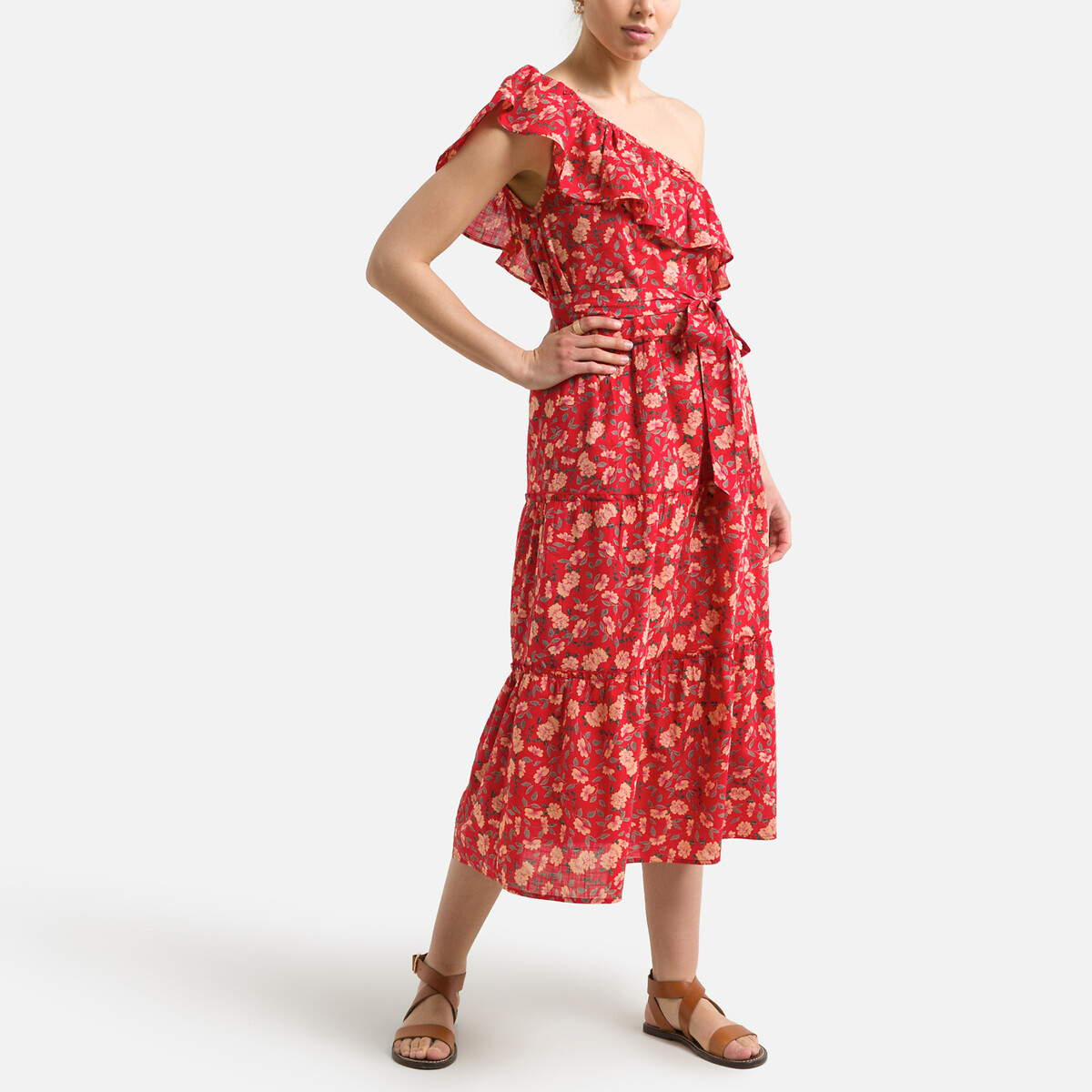 Платье PETITE MENDIGOTE С принтом LAURELINE L красный, размер L - фото 1