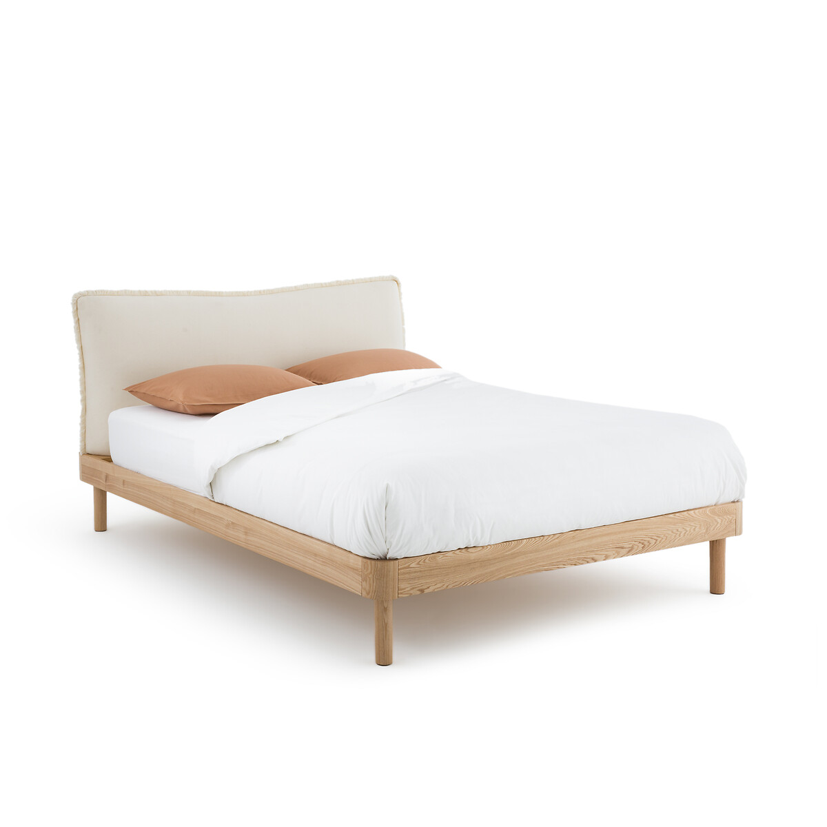 Кровать С изголовьем и кроватным основанием Amedi 160 x 200 см бежевый
