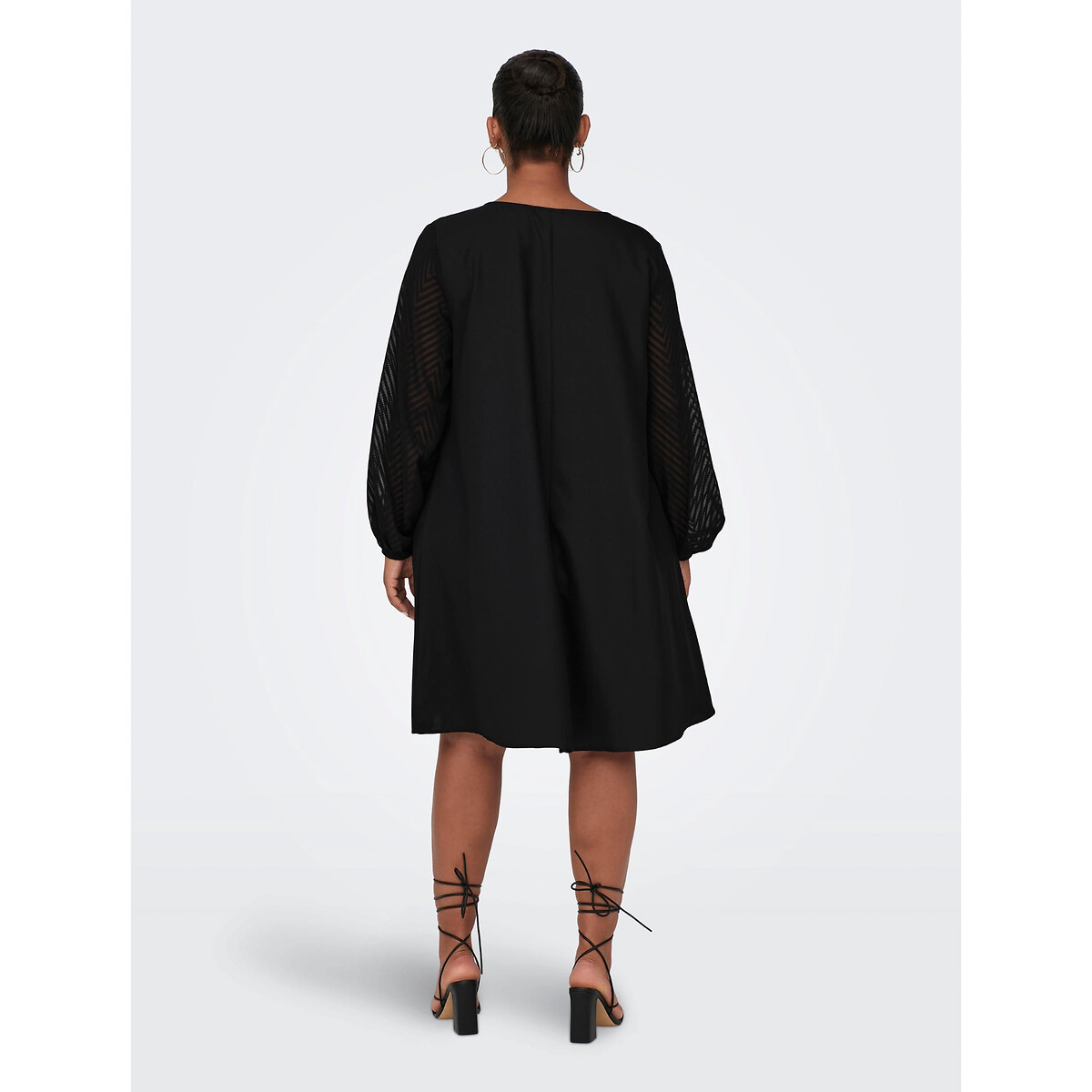 Платье Расклешенное с V-образным вырезом 50 черный LaRedoute, размер 50 - фото 4