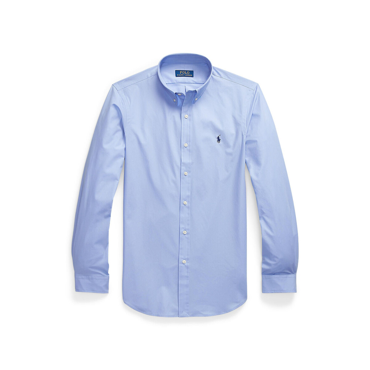 Рубашка приталенного покроя Chino с вышитым логотипом  L синий LaRedoute, размер L