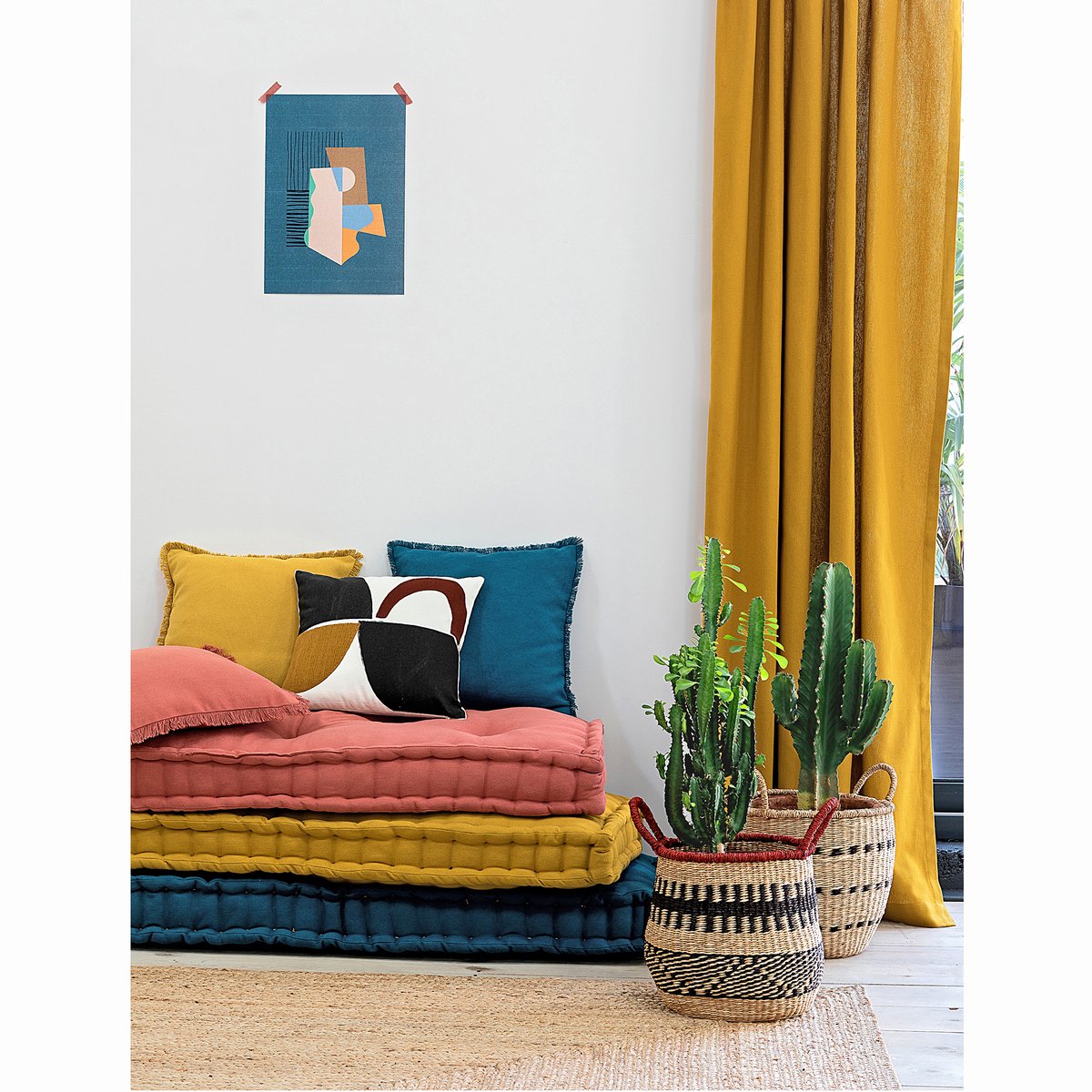 Чехол LaRedoute На подушку из плетеного хлопка Panama 40 x 40 см бежевый, размер 40 x 40 см - фото 3