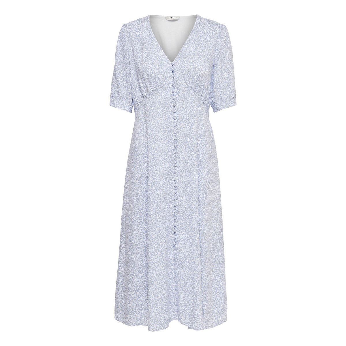 Платье LaRedoute Длинное с застежкой на пуговицы и короткими рукавами XS синий, размер XS - фото 5