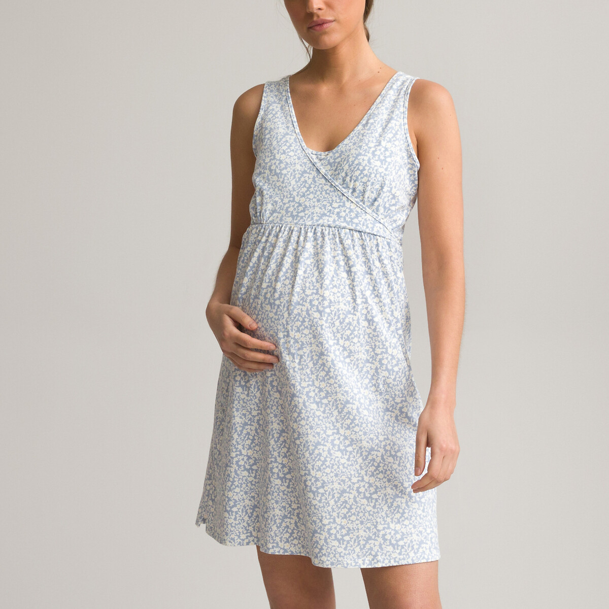 Рубашка LA REDOUTE COLLECTIONS Ночная для периода беременности без рукавов с цветочным принтом 34/36 (FR) - 40/42 (RUS) разноцветный, размер 34/36 (FR) - 40/42 (RUS)