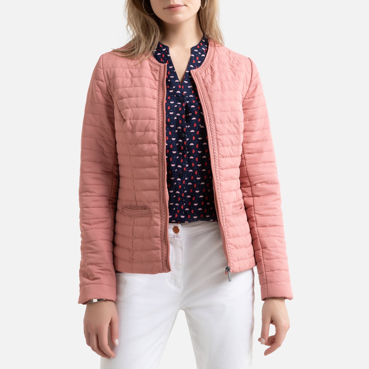 Куртка La Redoute Стеганая легкая 50 (FR) - 56 (RUS) розовый, размер 50 (FR) - 56 (RUS)