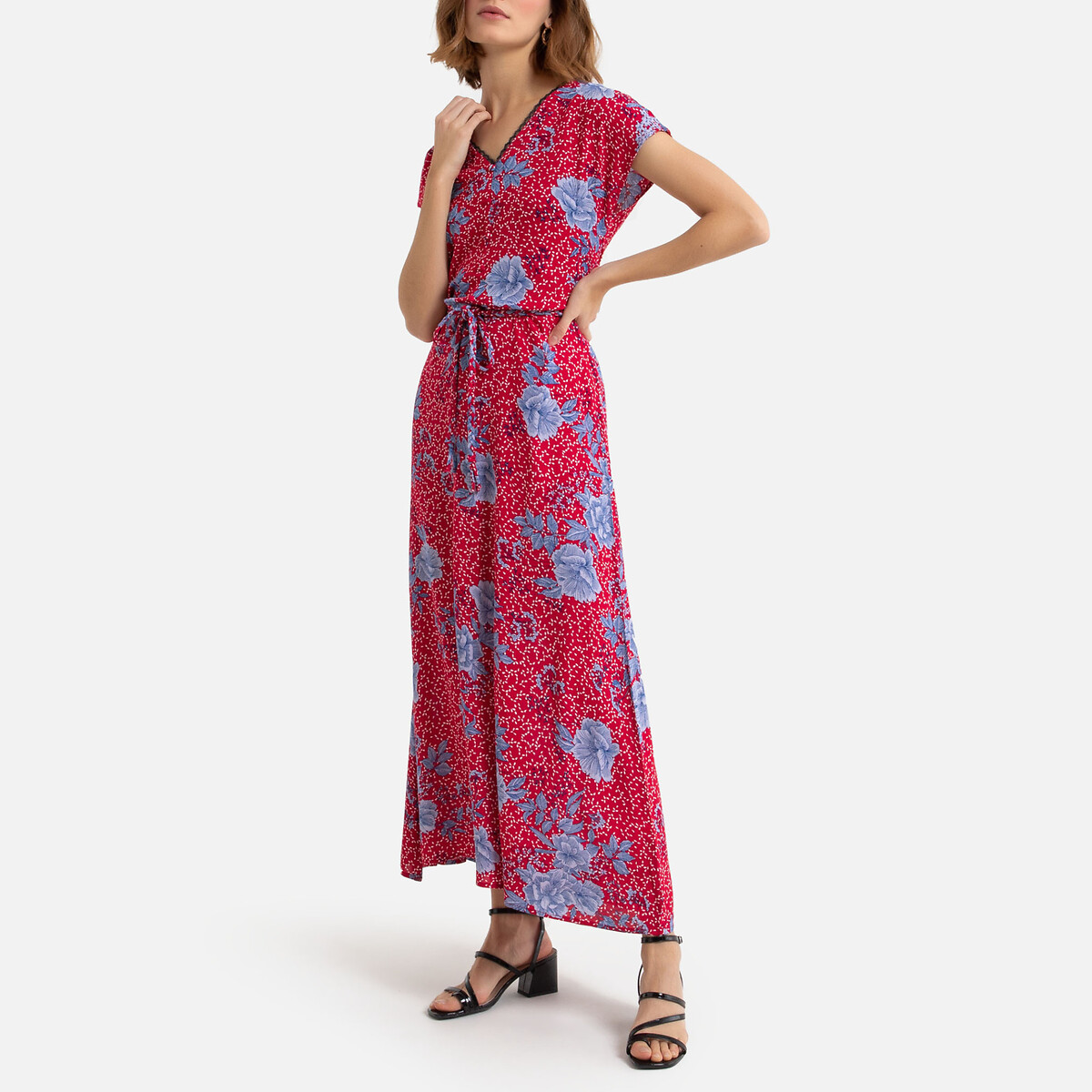 

Платье La Redoute, Красный, Длинное с принтом и V-образный вырезом XS красный