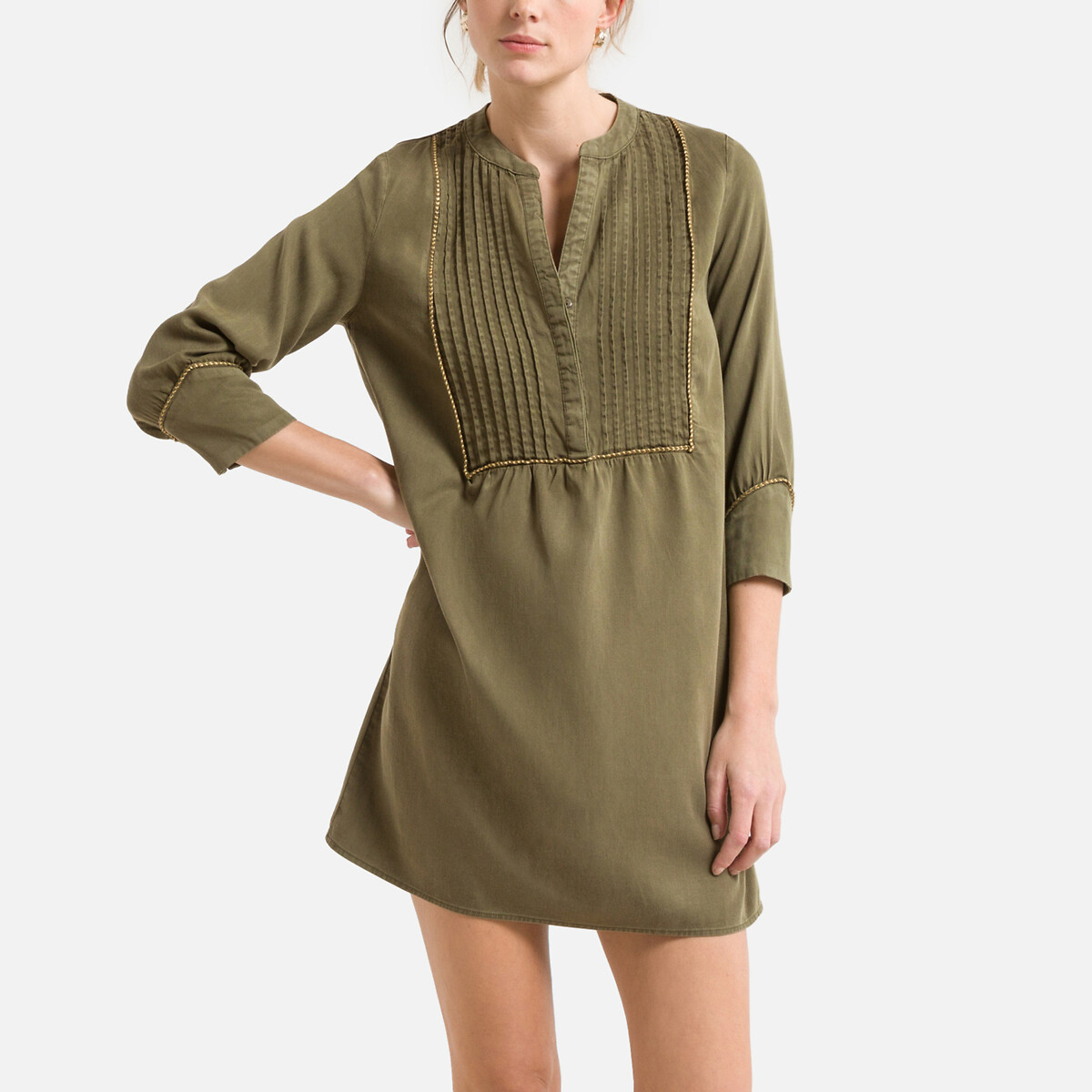 Платье VILA Короткое с рукавами 34 44 зеленый, размер 44 - фото 1