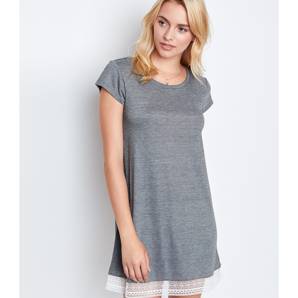 

Ночная LaRedoute, Серый, Ночная рубашка с кружевным низом WARM DAY XXL серый