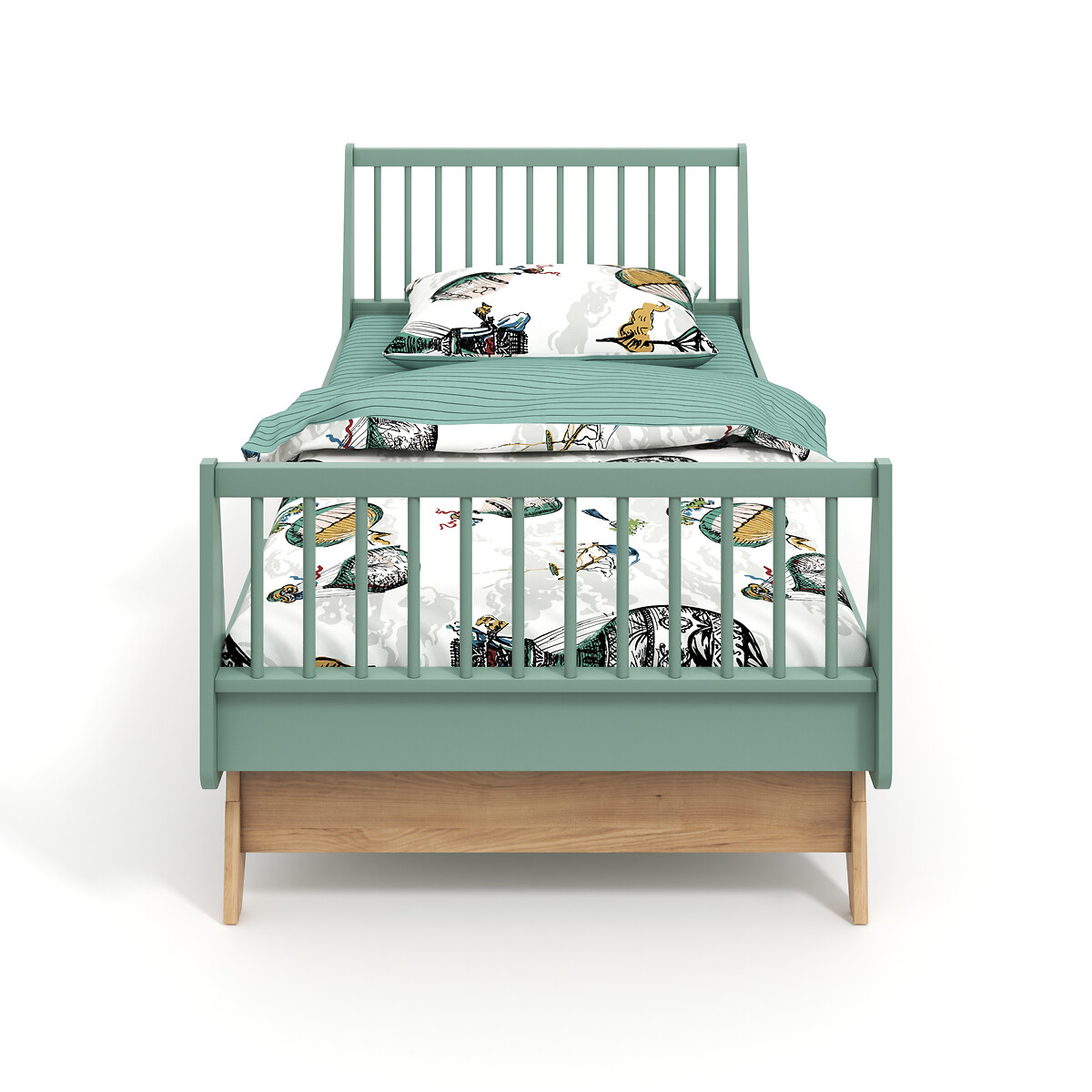 Кровать LaRedoute Детская раскладная Willox 90 x 190 см зеленый, размер 90 x 190 см - фото 2