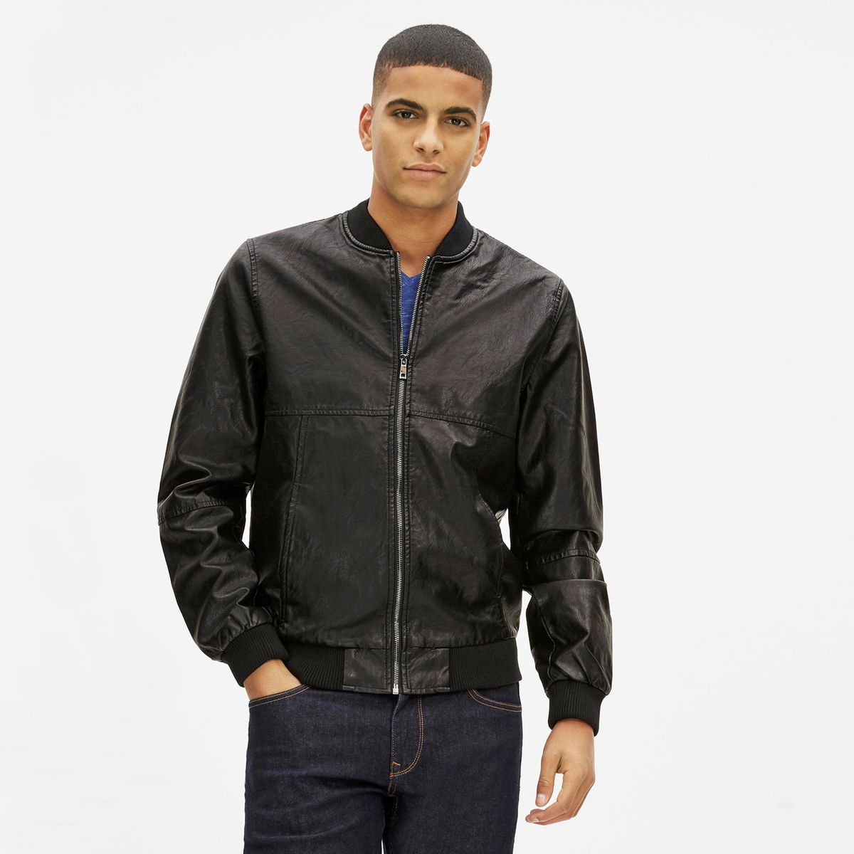 Blouson Teddy aspect cuir GUTEDDY