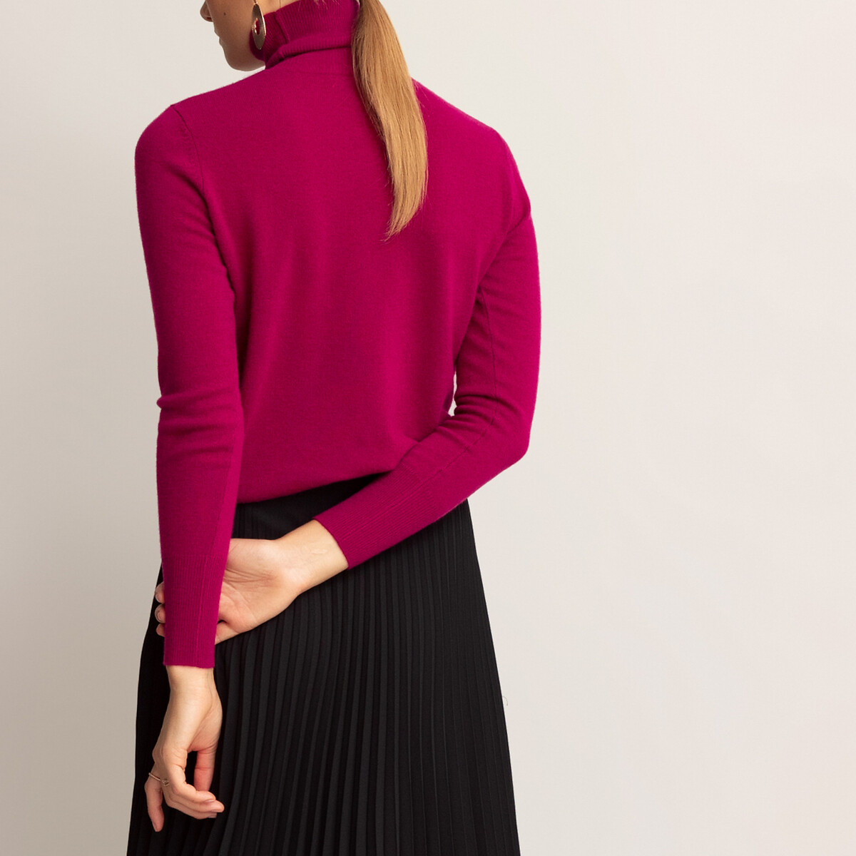 Пуловер La Redoute С высоким воротником 100 кашемира M красный, размер M - фото 4