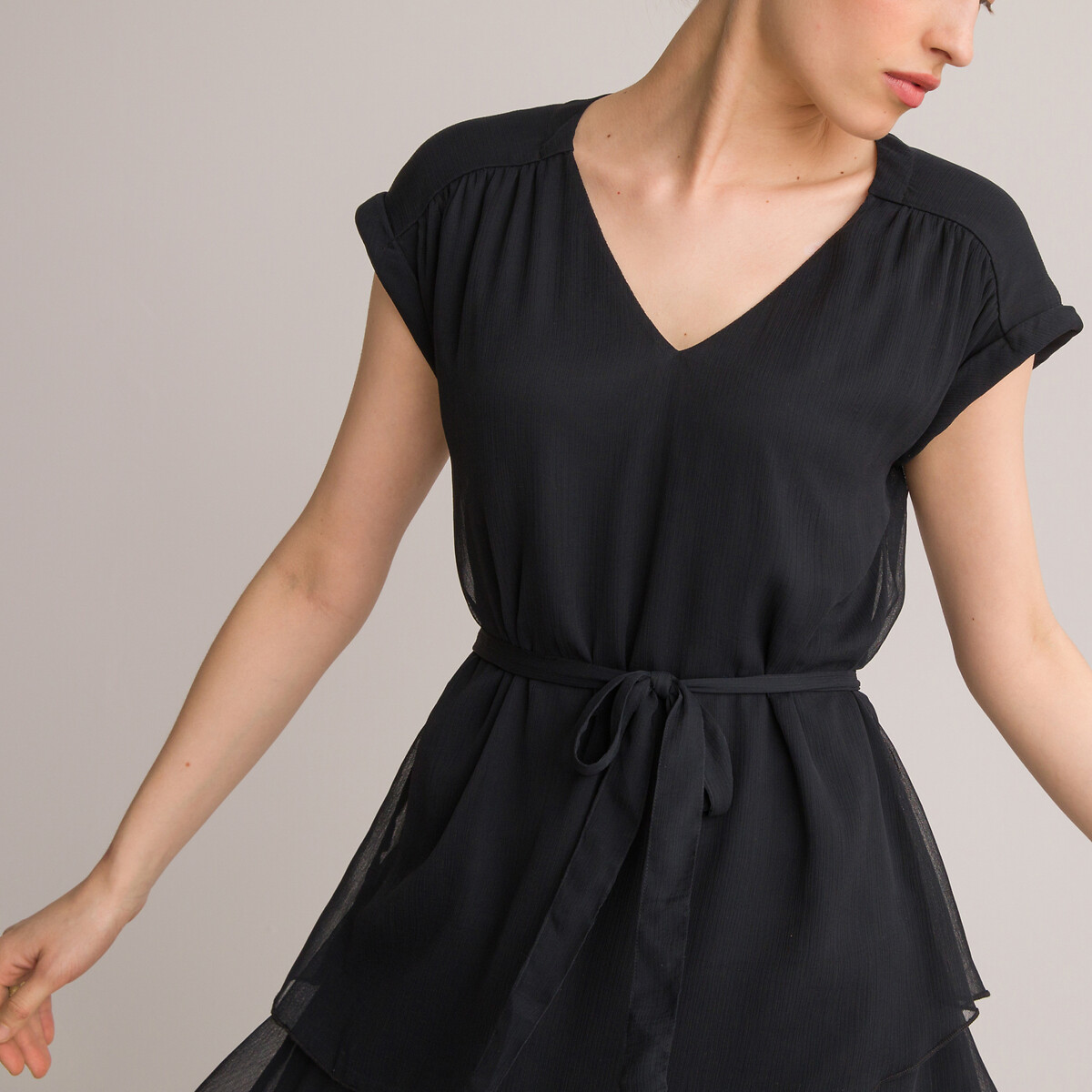 Платье ANNE WEYBURN Платье Расклешенное с воланами без рукавов 54 черный, размер 54 - фото 3