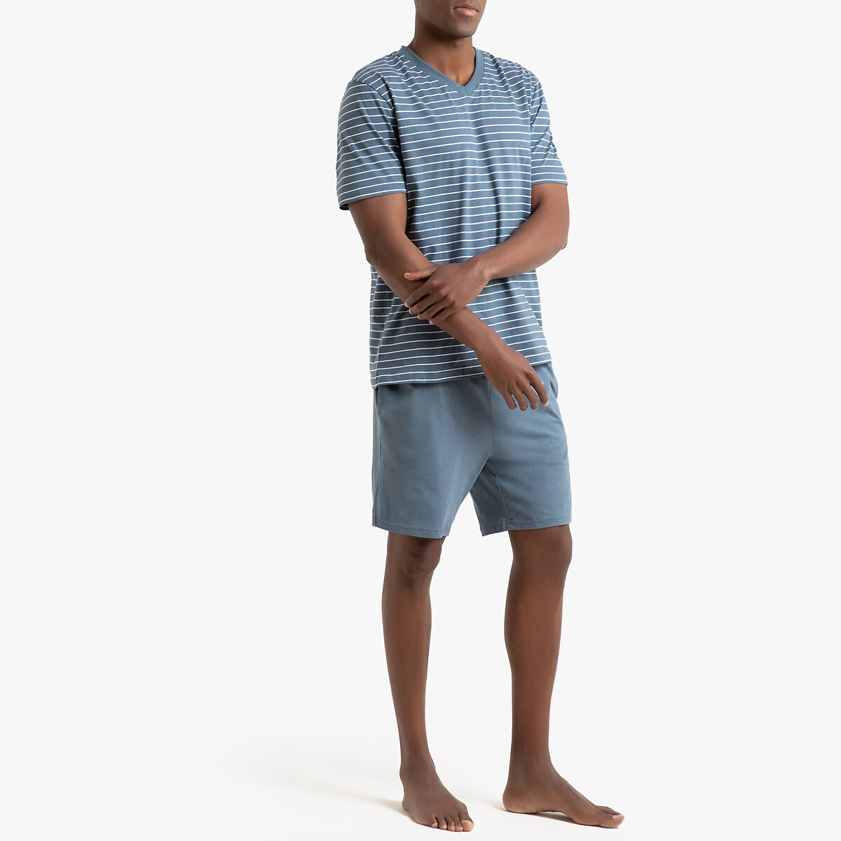 Пижама LaRedoute Из хлопка джерси S синий, размер S - фото 2