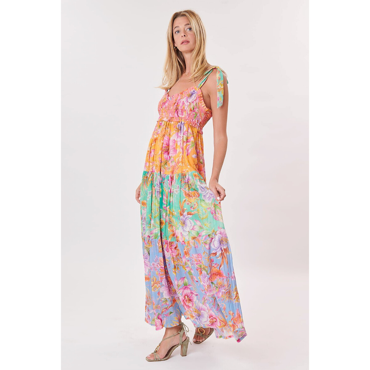 Платье длинное Tantale с цветочным принтом M разноцветный
