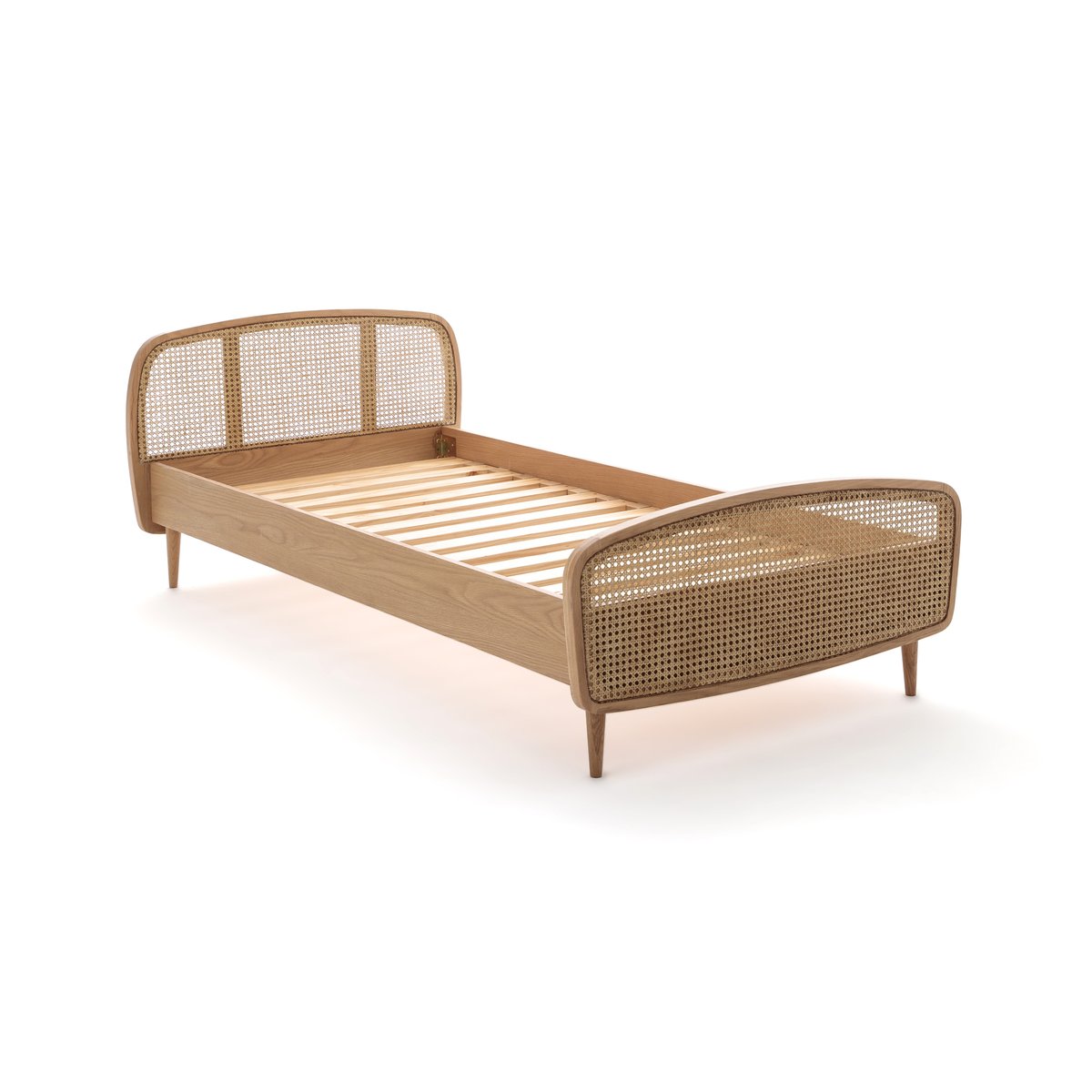 Кровать La Redoute Детская из дуба и плетеного ротанга с основанием Buisseau 90 x 190 см каштановый, размер 90 x 190 см - фото 4
