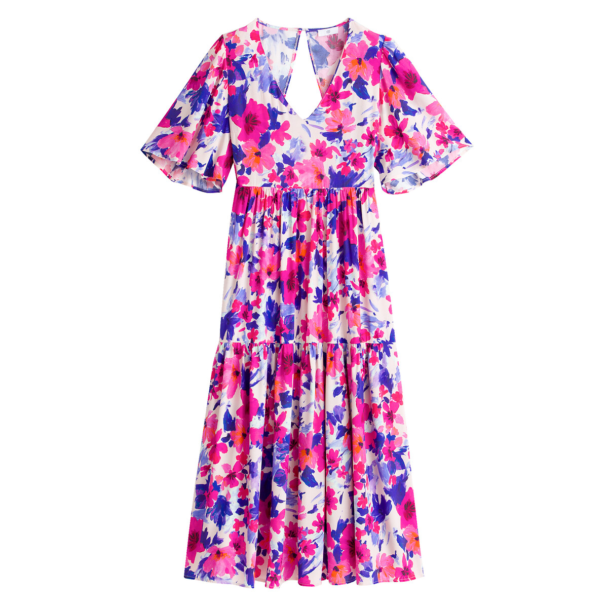 Платье LaRedoute Длинное расклешенное с декольте на спинке 44 разноцветный, размер 44 - фото 5