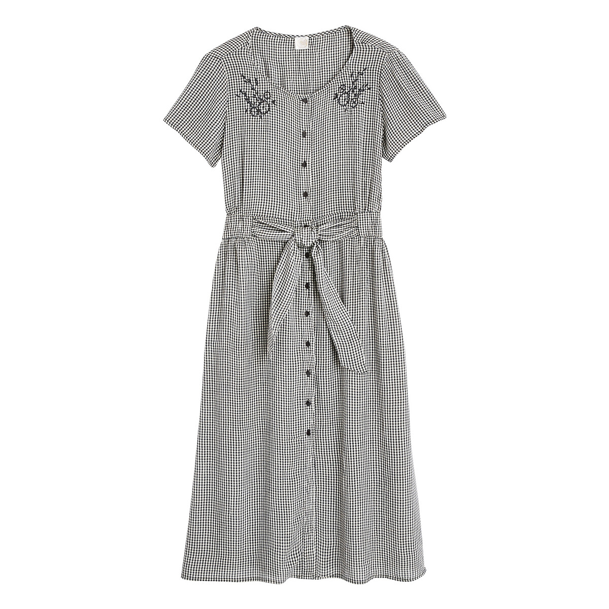 

Платье La Redoute, Черный, В мелкую клетку с короткими рукавами ROSMERTA 3(L) черный