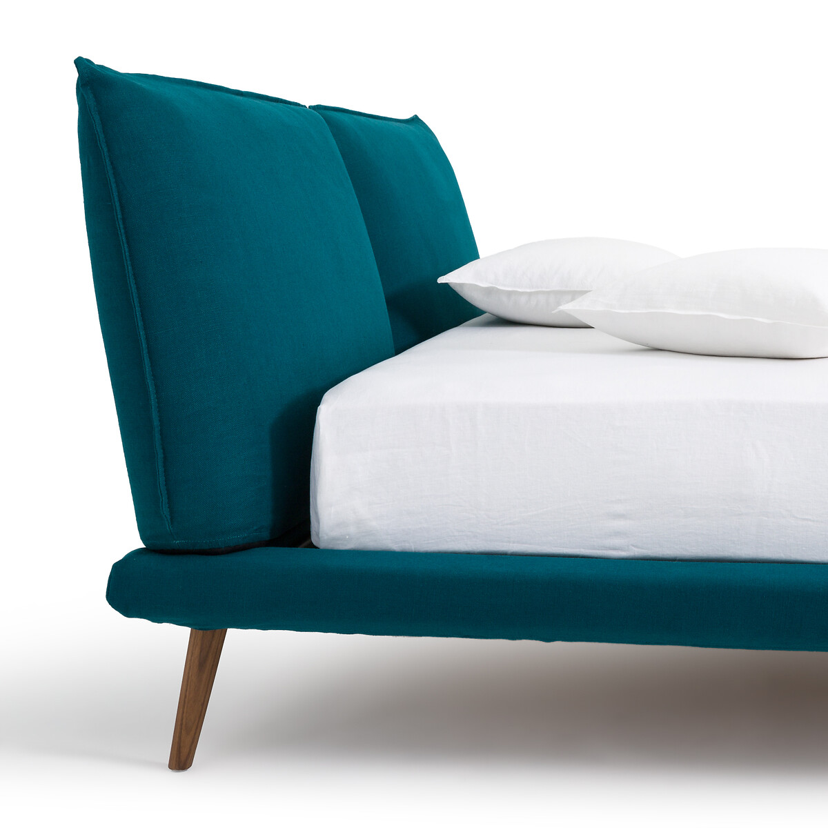 Кровать изо льна без кроватного основания Aurore дизайн Э  Галлина  160 x 200 см синий LaRedoute, размер 160 x 200 см - фото 5
