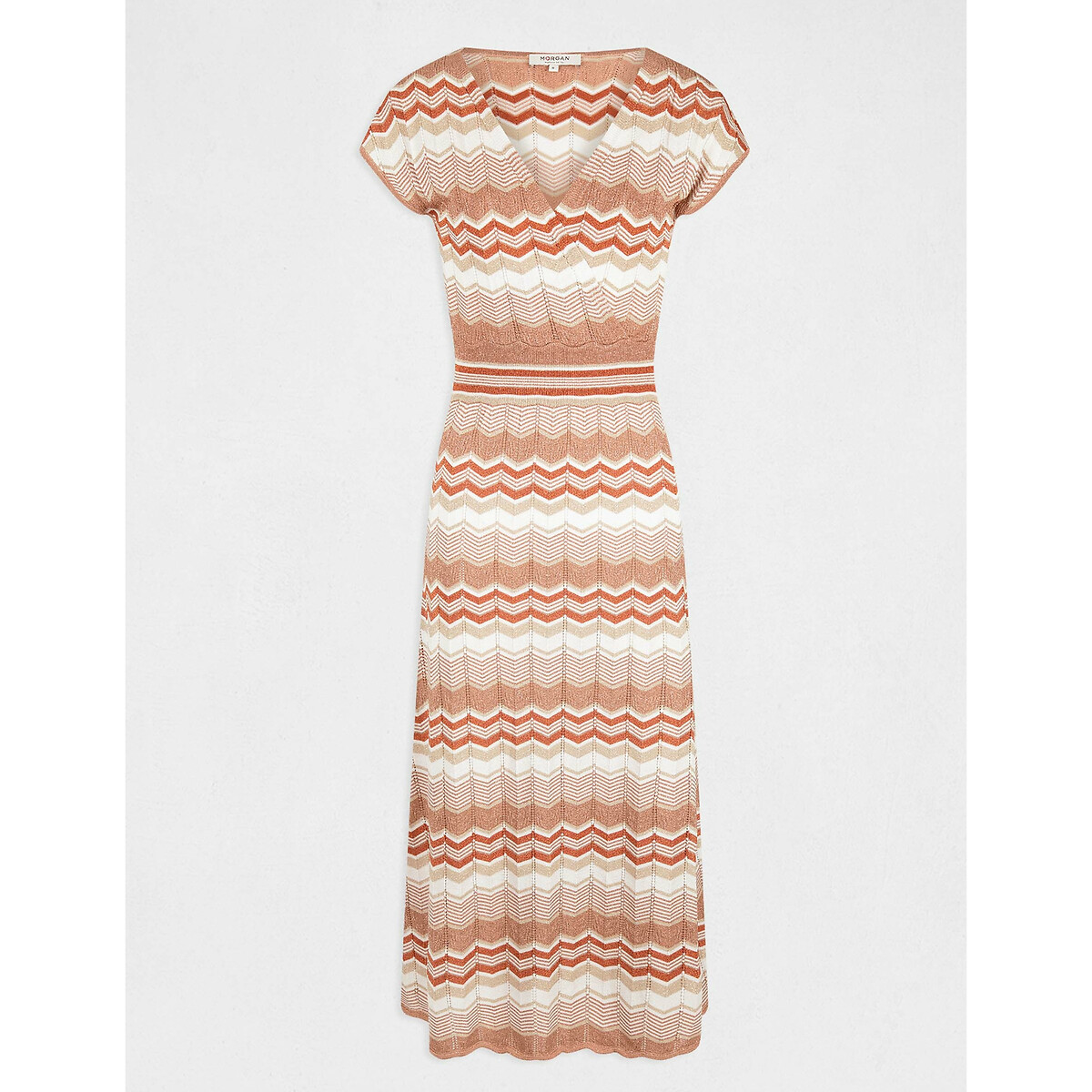 Платье-пуловер Длинное прямого покроя с шевронным принтом L розовый LaRedoute, размер L - фото 4