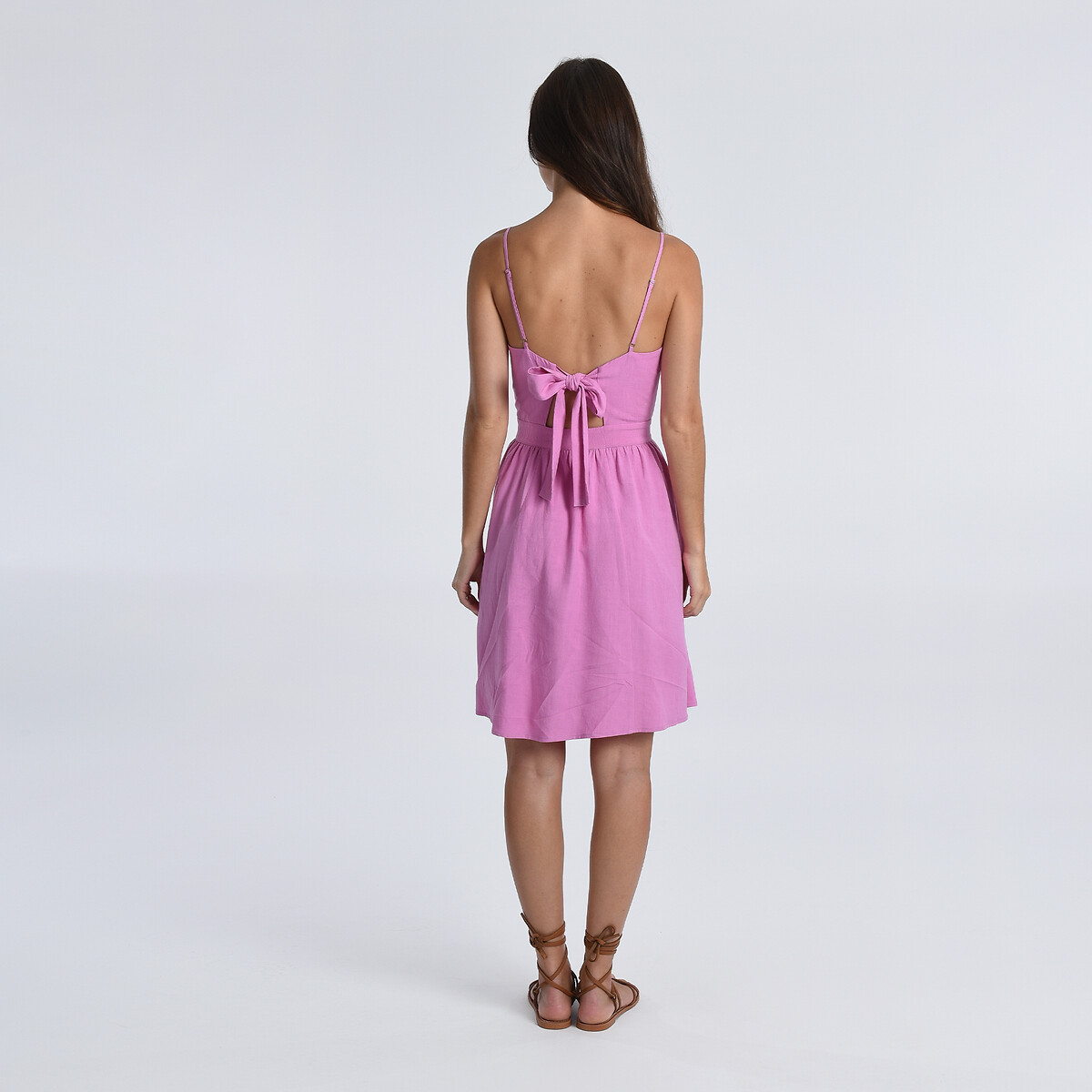 Платье На тонких бретелях на пуговицах бантик на спинке XL розовый LaRedoute, размер XL - фото 3