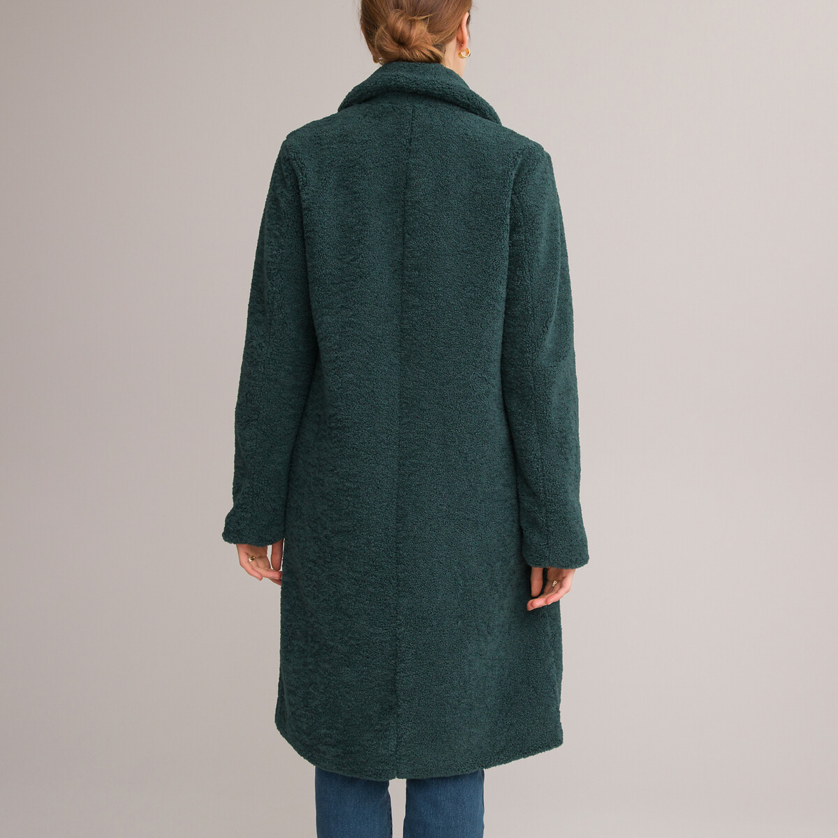 Пальто Средней длины с застежкой на пуговицы 38 (FR) - 44 (RUS) зеленый LaRedoute, размер 38 (FR) - 44 (RUS) Пальто Средней длины с застежкой на пуговицы 38 (FR) - 44 (RUS) зеленый - фото 4