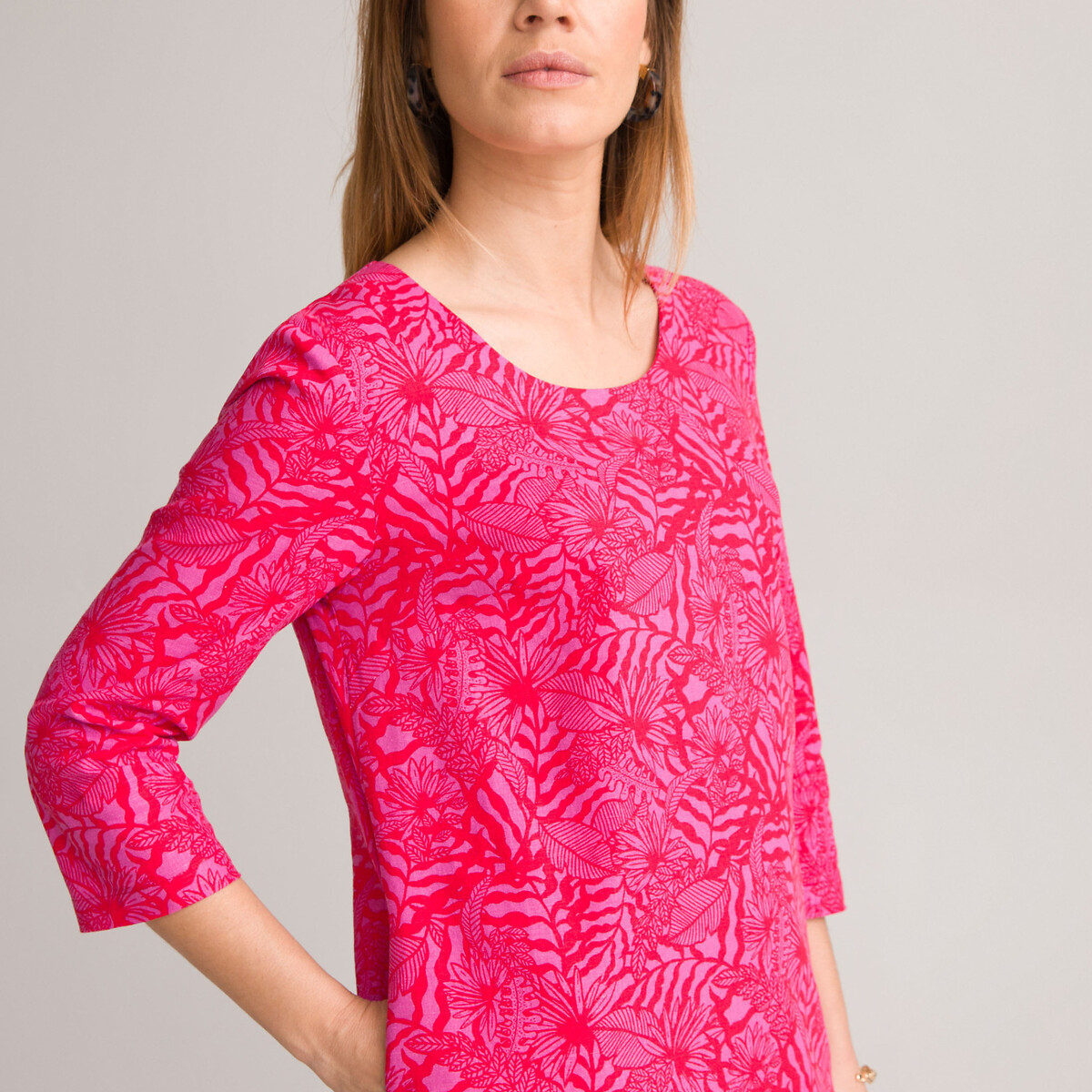 Платье Прямое длина до колен рукава 34 58 розовый LaRedoute, размер 58 - фото 3