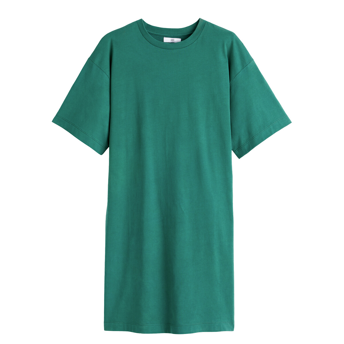 Платье-футболка LaRedoute Короткое круглый вырез XS зеленый, размер XS - фото 5