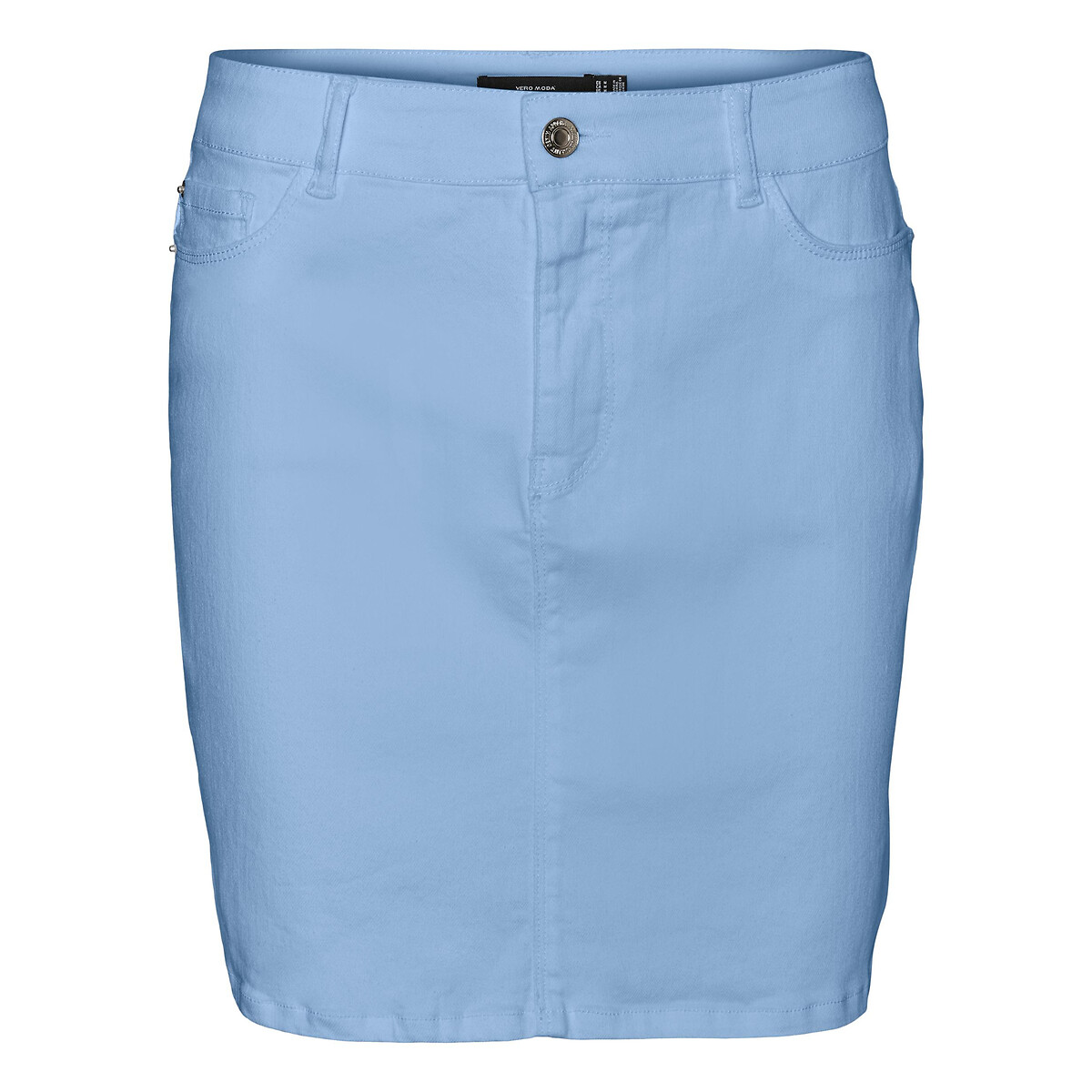 Юбка VERO MODA Короткая из джинсовой ткани S синий, размер S