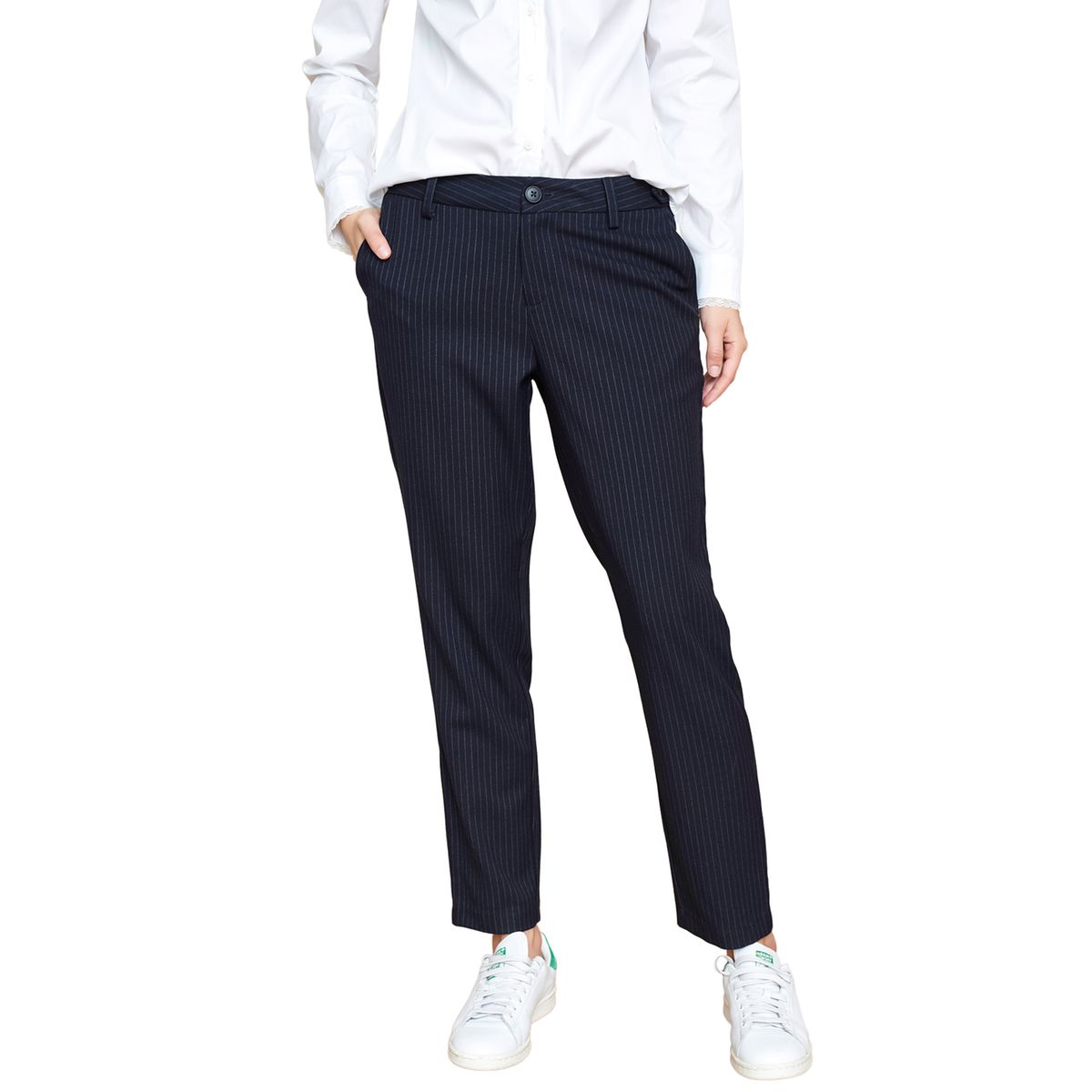 Pantalon coupe chino à rayure