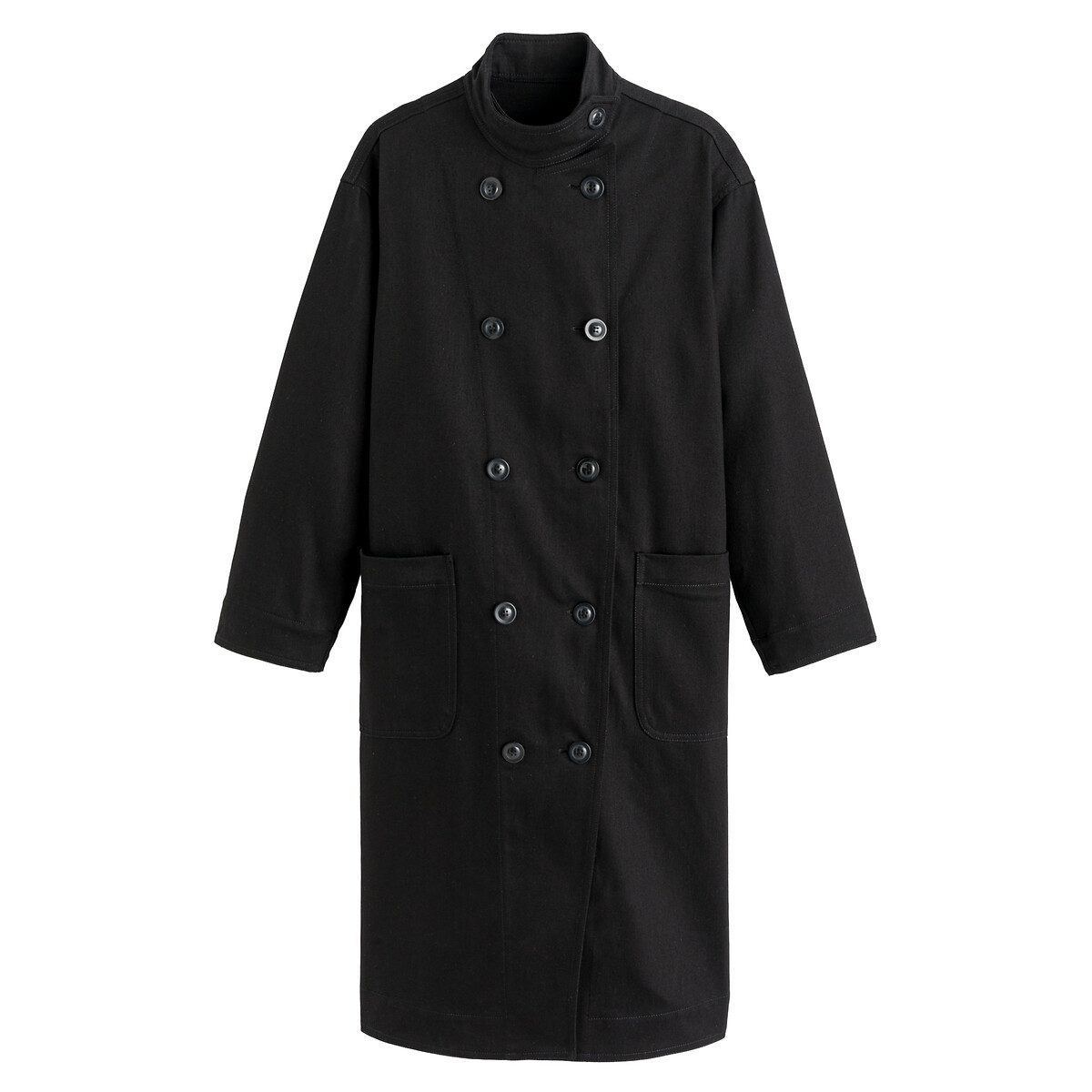 Пальто Средней длины с воротником-стойкой двубортное 42 (FR) - 48 (RUS) черный