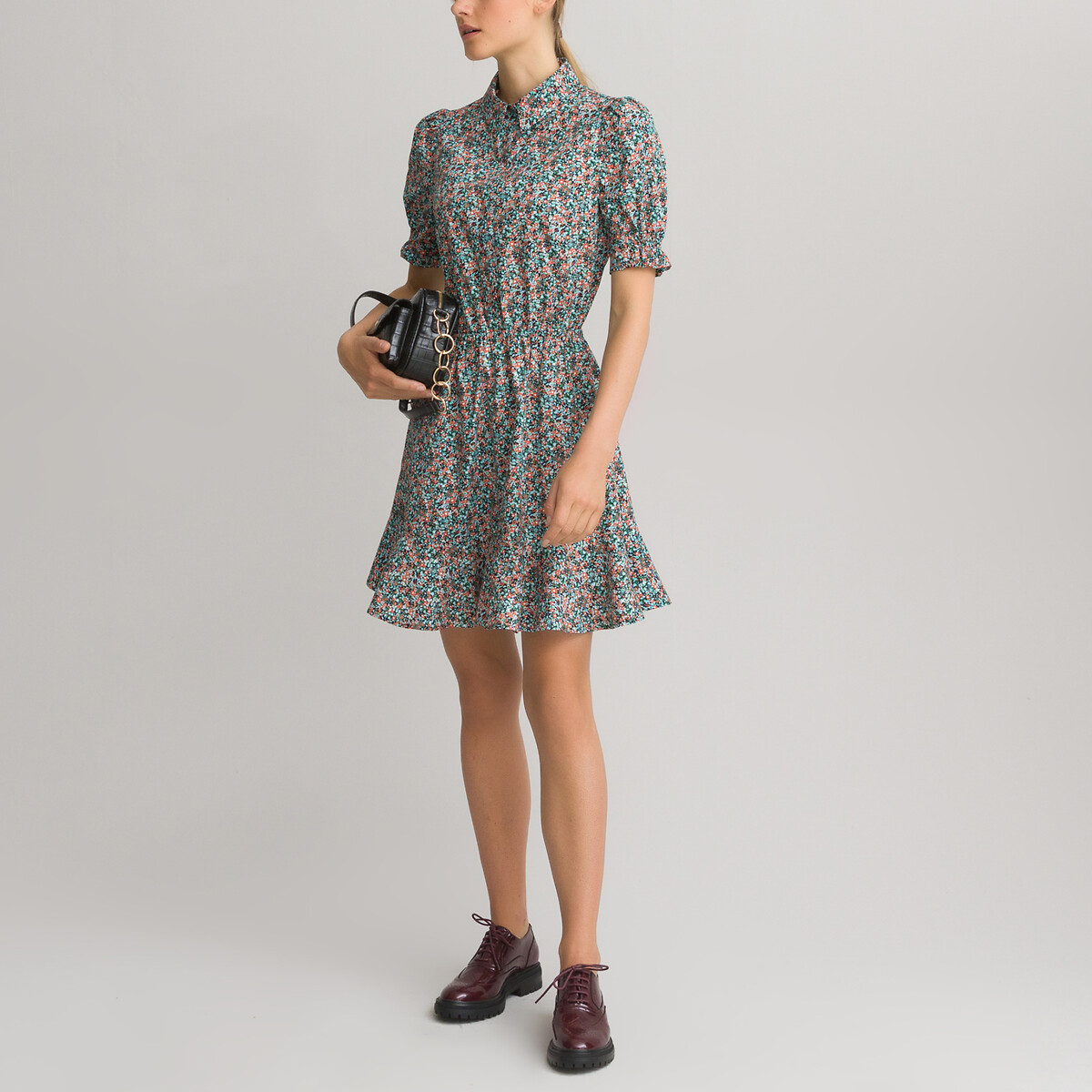 Платье LaRedoute Короткое с цветочным принтом 46 разноцветный, размер 46 - фото 2