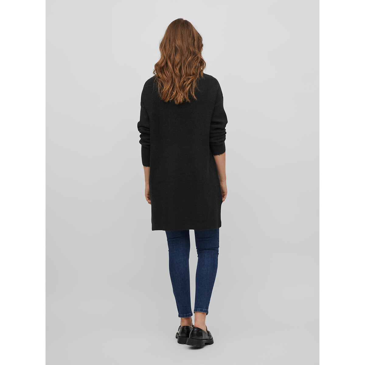 Платье-пуловер VILA Платье-пуловер С длинным воротником XL черный, размер XL - фото 3