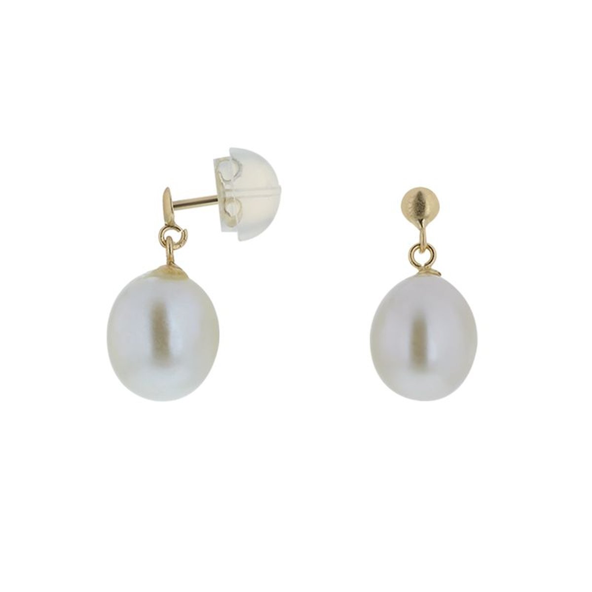 Boucles d'oreilles en Or 375/1000 Jaune et Perle