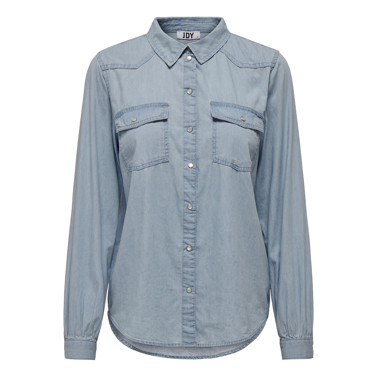 Рубашка из джинсовой ткани 100 хлопок  M синий LaRedoute, размер M - фото 5