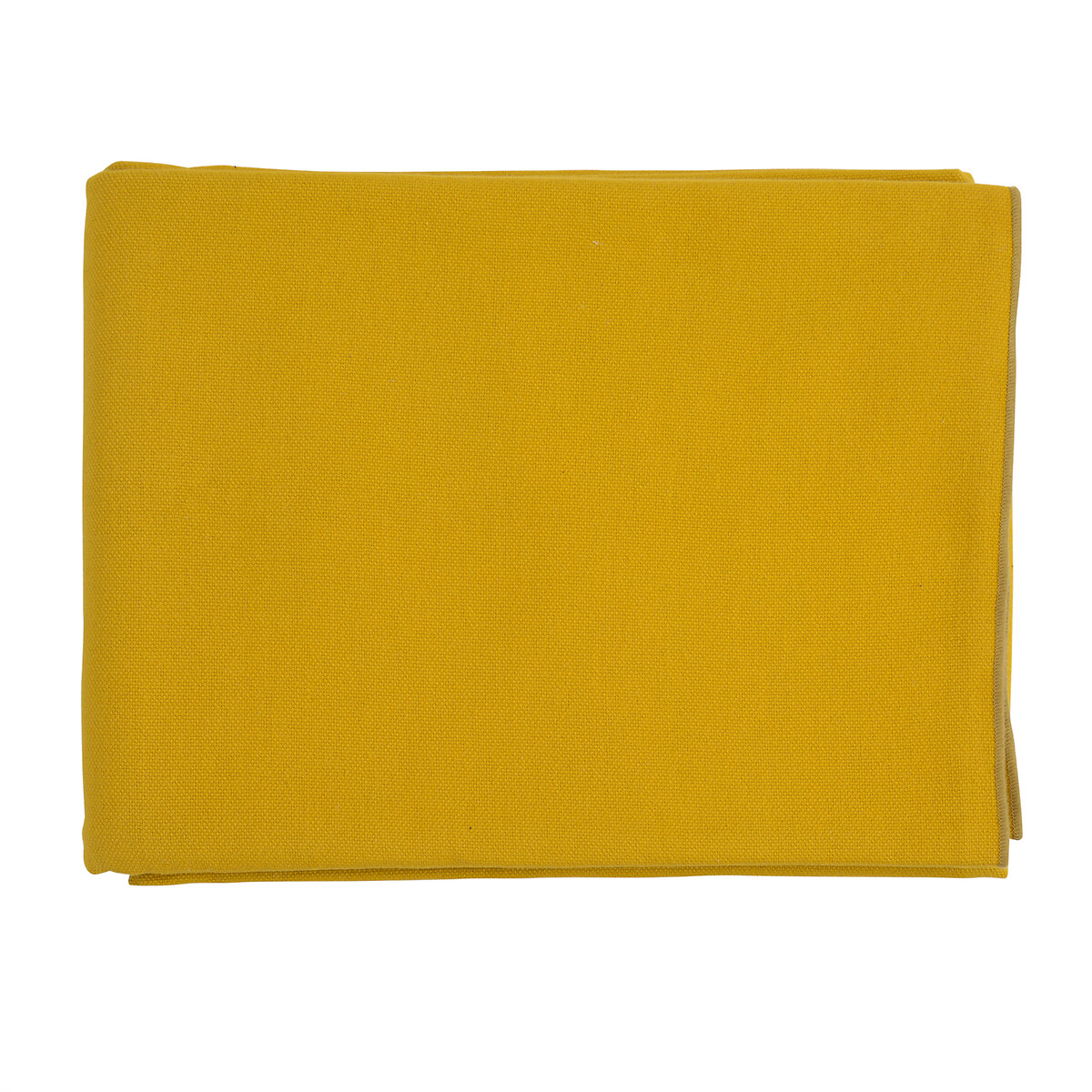 Покрывало Из фактурного хлопка горчичного цвета с контрастным кантом из коллекции Essential 180 x 250 см желтый LaRedoute, размер 180 x 250 см - фото 2