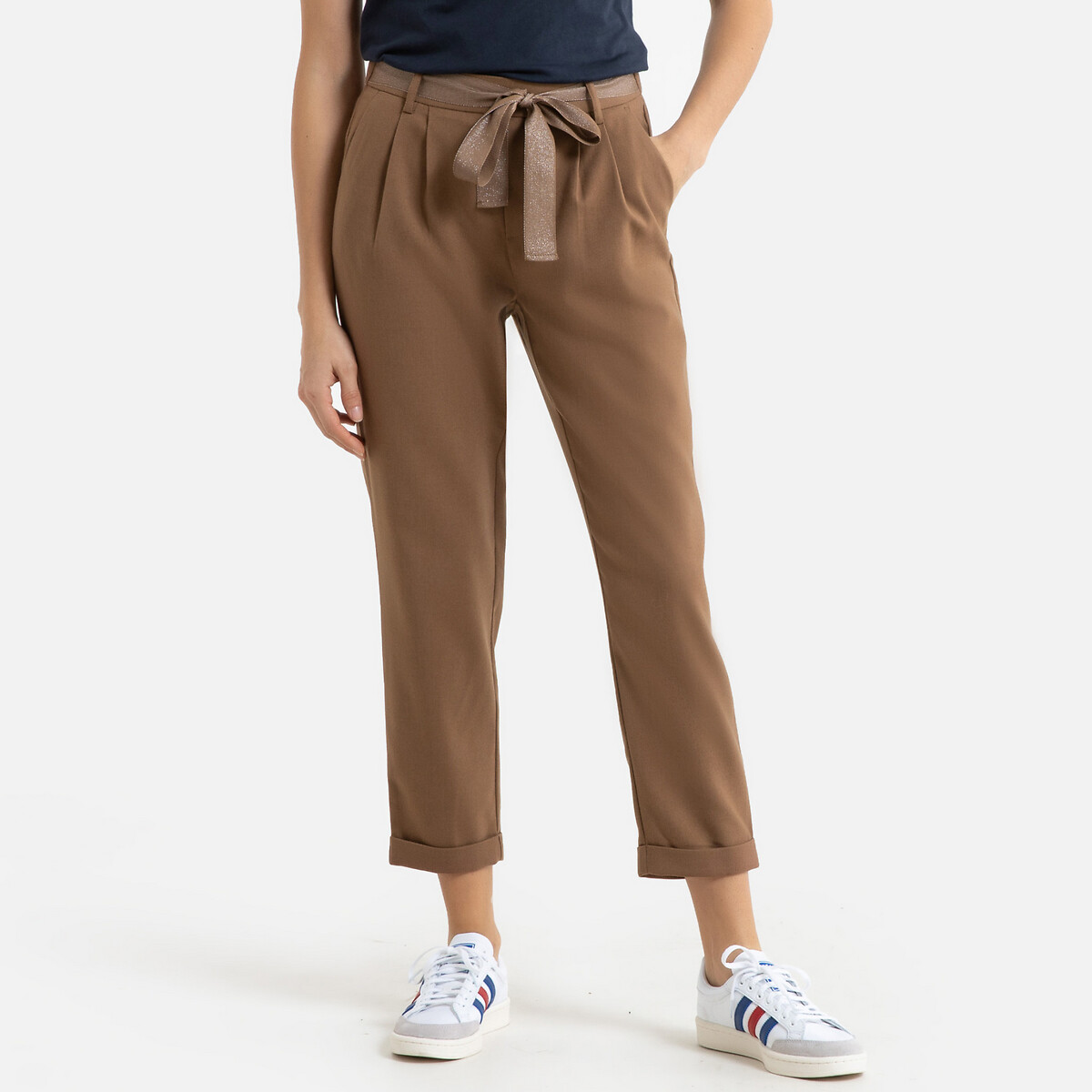 

Брюки LaRedoute, Каштановый, Прямые с завязками XL каштановый