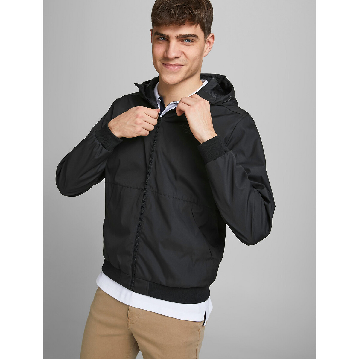 Куртка LaRedoute На молнии с капюшоном Seam L черный, размер L - фото 1