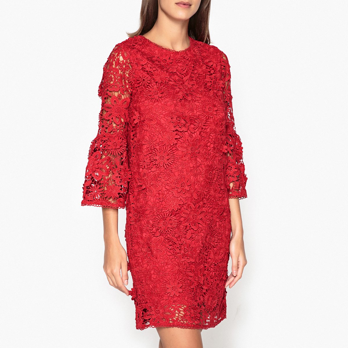 Платье Из гипюра PARIA 44 красный