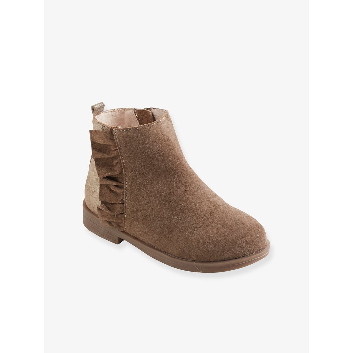 Boots volantés fille en cuir