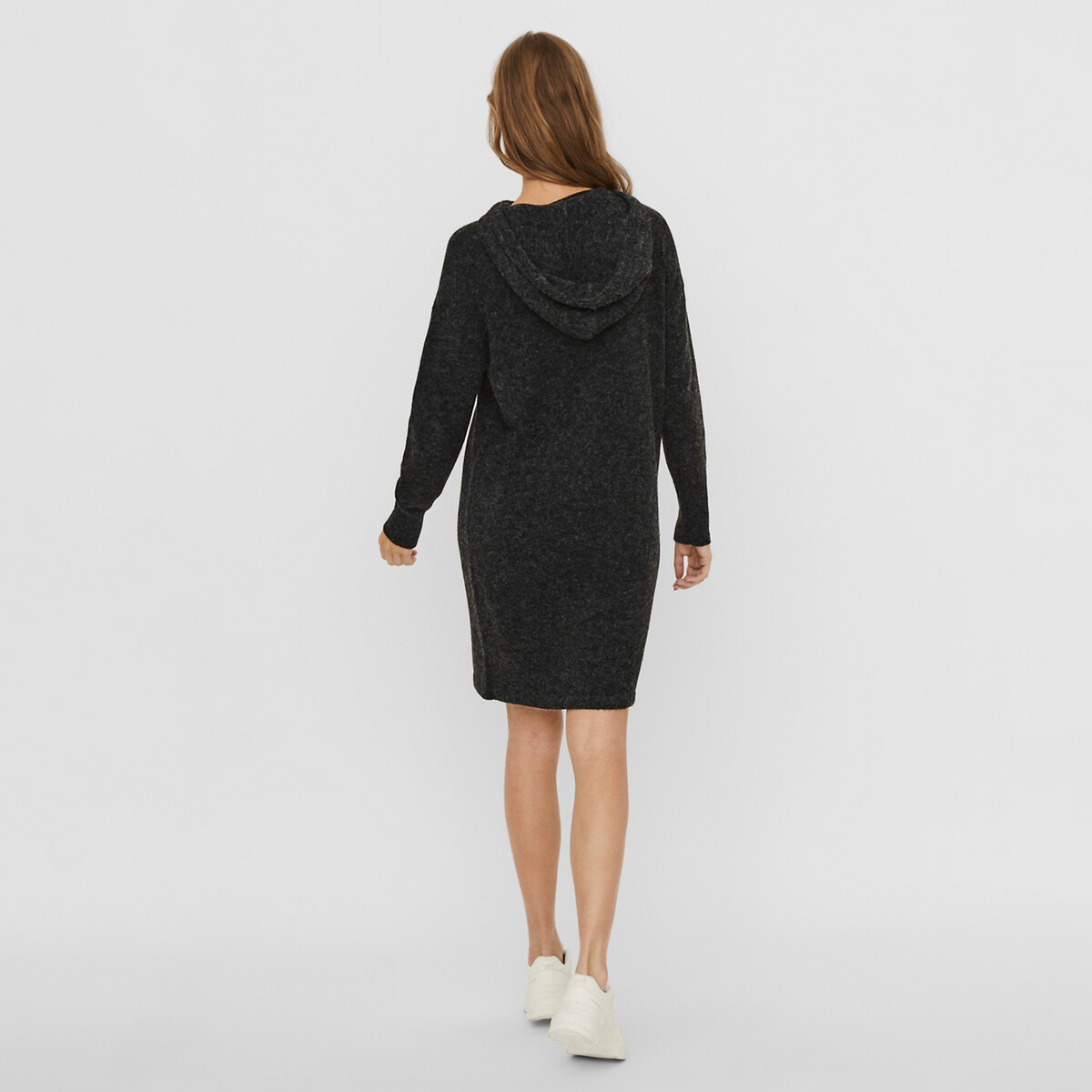 Платье-пуловер LaRedoute С капюшоном S черный, размер S - фото 3