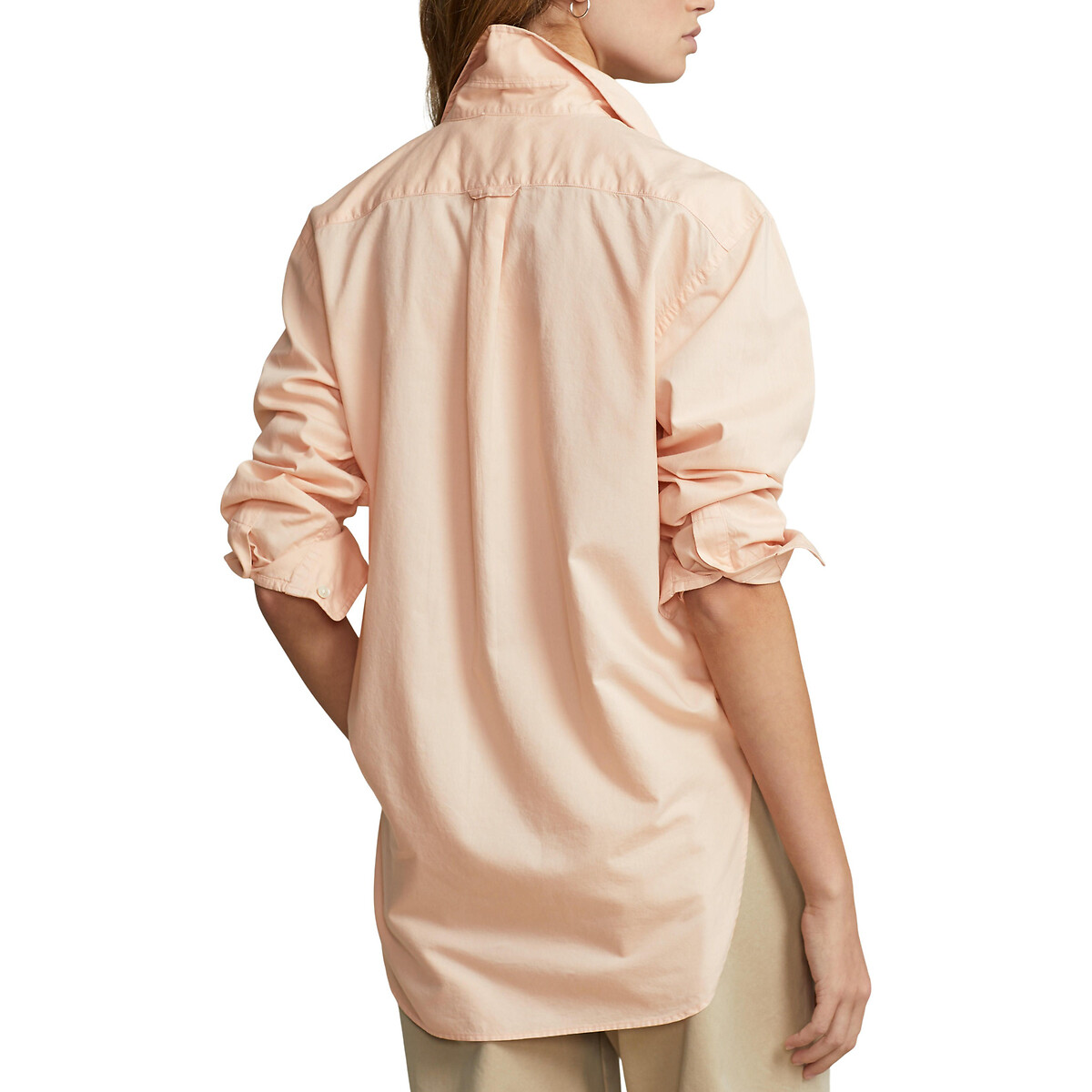 Рубашка Из хлопкового твила с длинными рукавами XS оранжевый LaRedoute, размер XS - фото 3