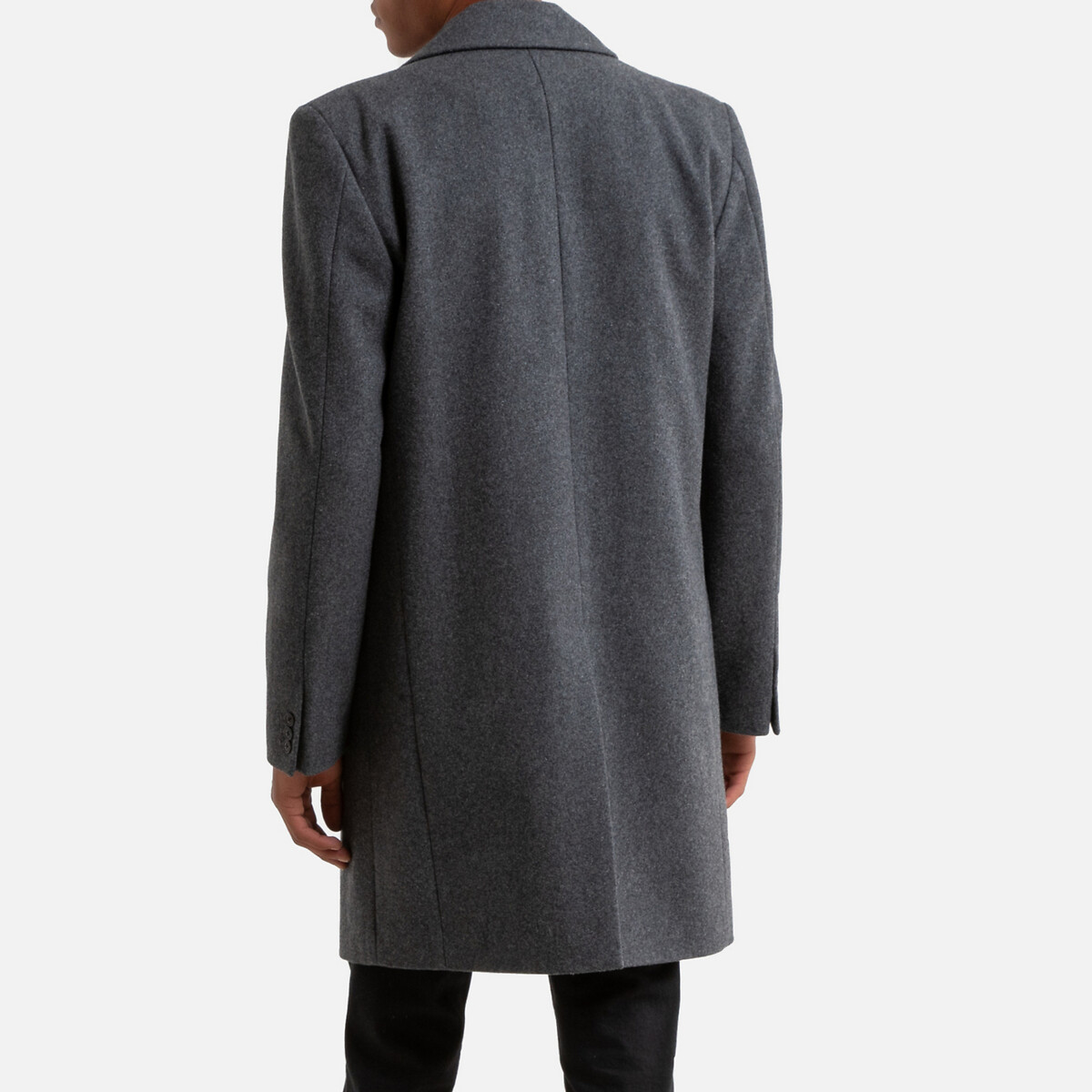 Пальто La Redoute Прямого покроя из шерстяного драпа L серый, размер L - фото 4