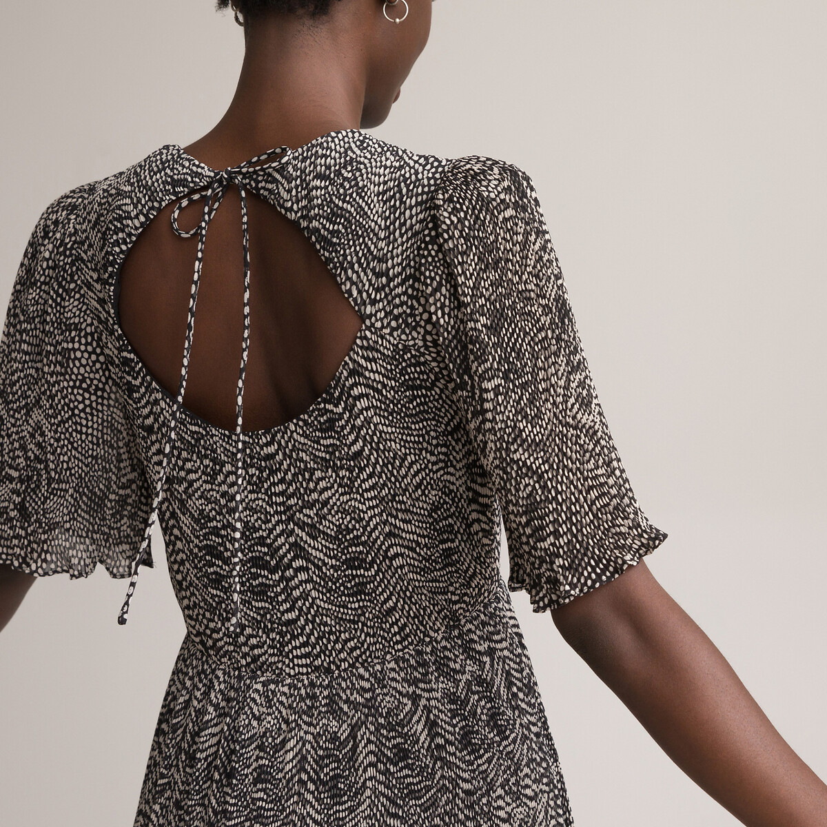 Платье LA REDOUTE COLLECTIONS Платье Длинное расклешенное с плиссировкой 54 черный, размер 54 - фото 4