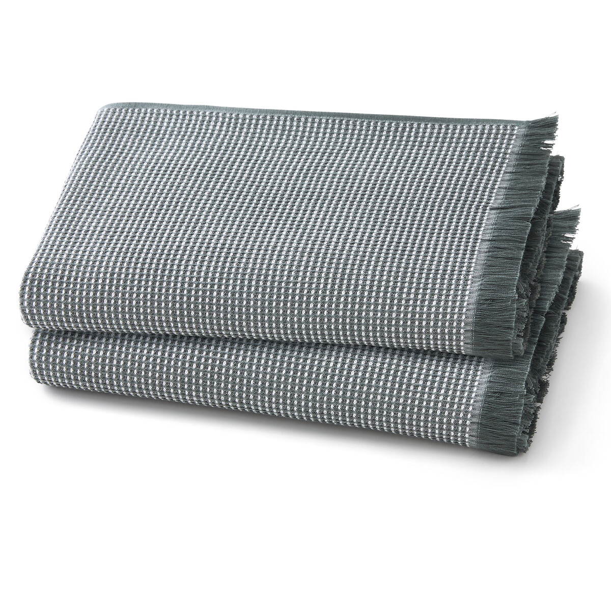 Комплект из 2 полотенец из Вафельной ткани 380г Jalapa 50 x 100 см зеленый