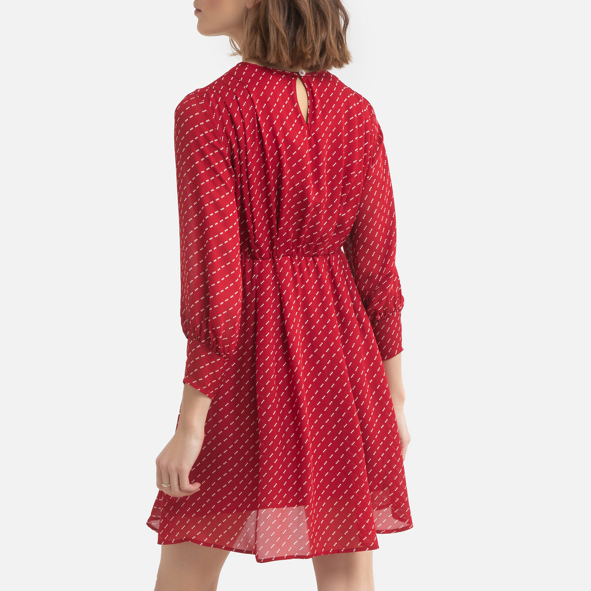 Платье LaRedoute С V-образным вырезом короткое ABOODI S красный, размер S - фото 4