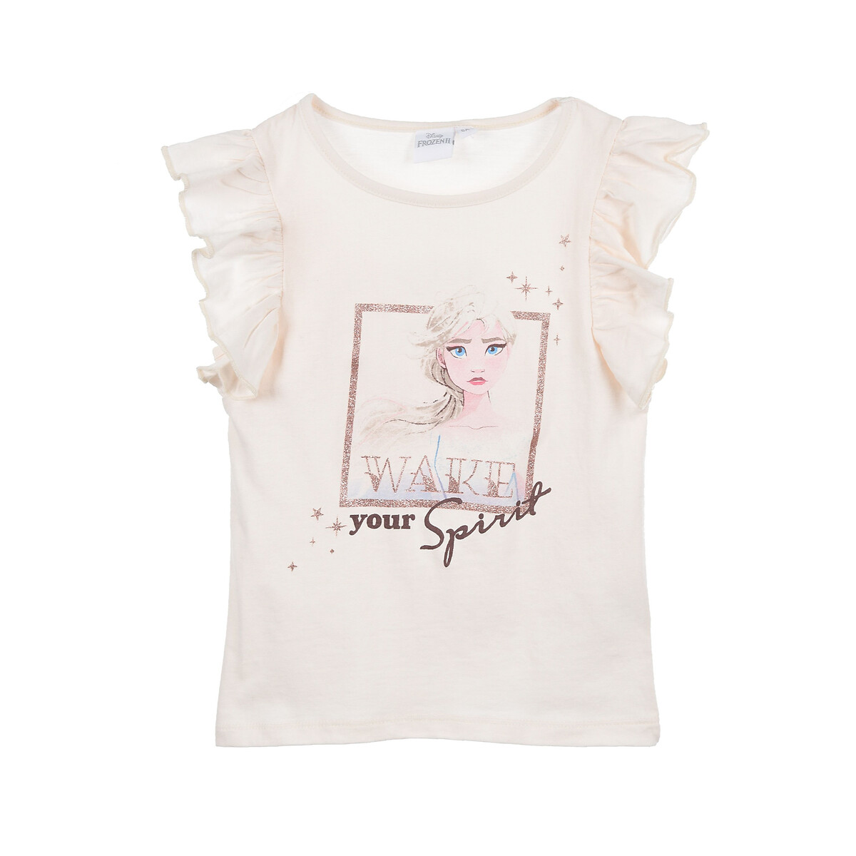 T-shirt de mangas curtas com folhos, 4-8 anos