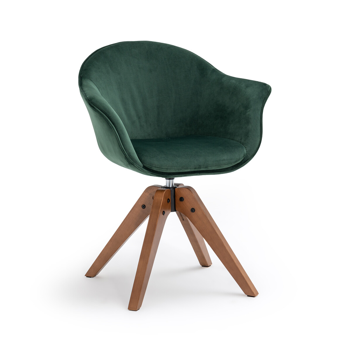 Кресло LaRedoute Кресло Офисное вращающееся из велюра Dalqui единый размер зеленый кресло laredoute офисное вращающееся quilda единый размер серый