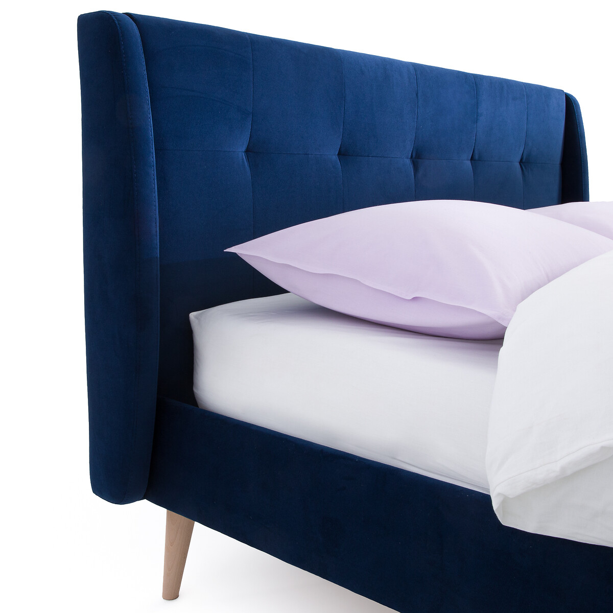 Кровать с кроватным основанием Naisy  140 x 190 см синий LaRedoute, размер 140 x 190 см - фото 4