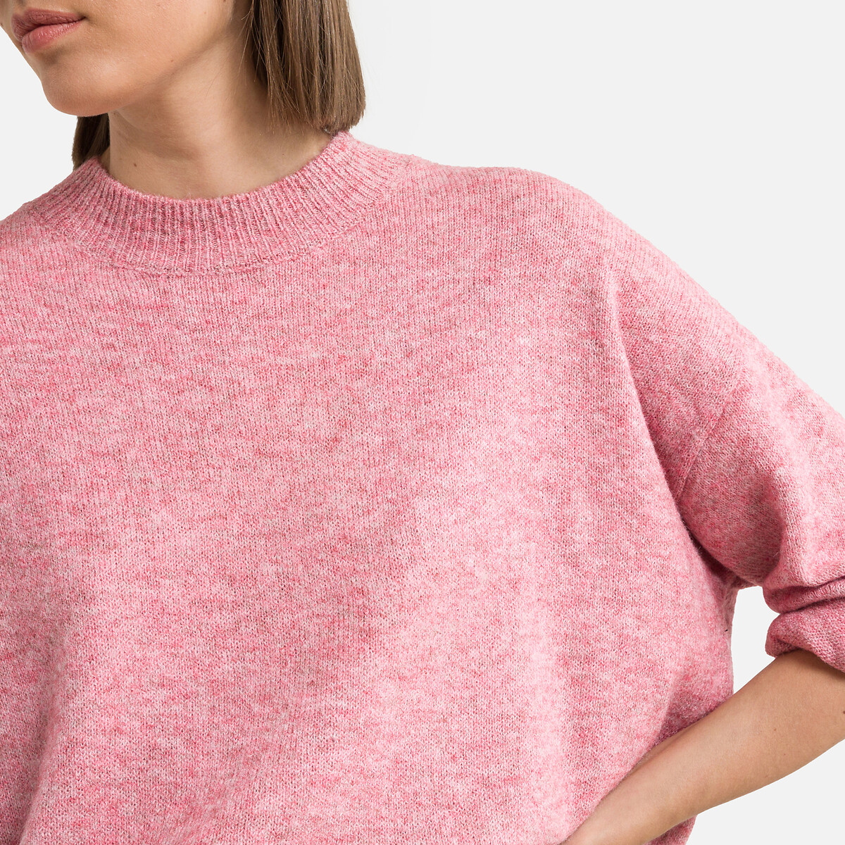 Пуловер Короткий из пышного трикотажа XS розовый LaRedoute, размер XS - фото 3