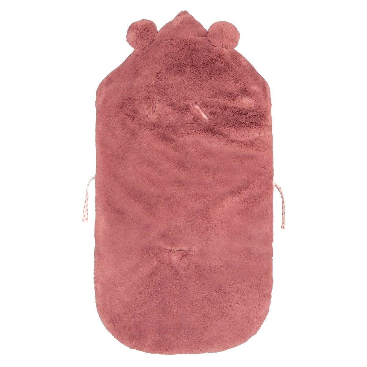 Конверт La Redoute Для новорожденного с капюшоном из искусственного меха единый размер розовый - фото 3
