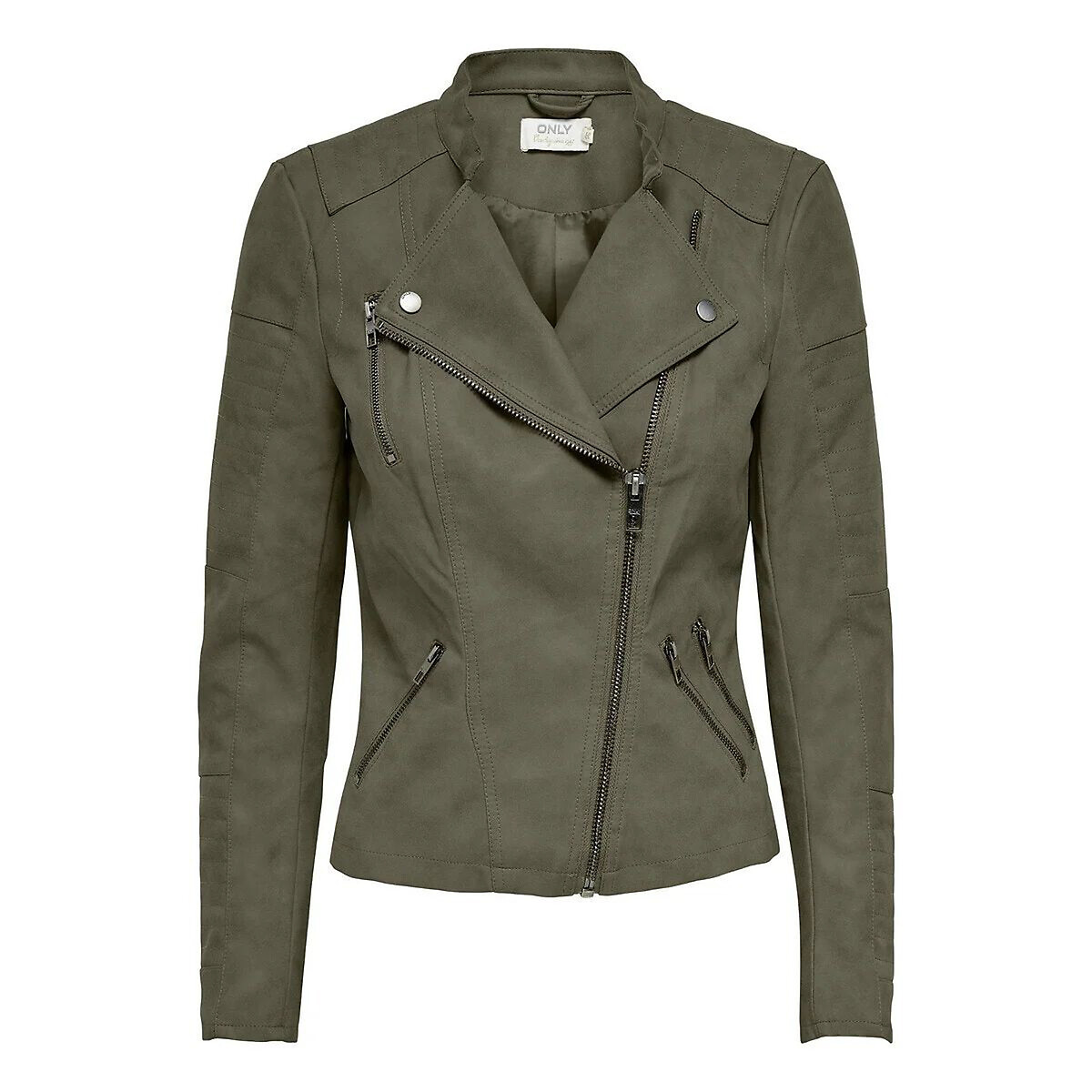 Куртка короткая из искусственной кожи  34 (FR) - 40 (RUS) зеленый LaRedoute, размер 34 (FR) - 40 (RUS) Куртка короткая из искусственной кожи  34 (FR) - 40 (RUS) зеленый - фото 5
